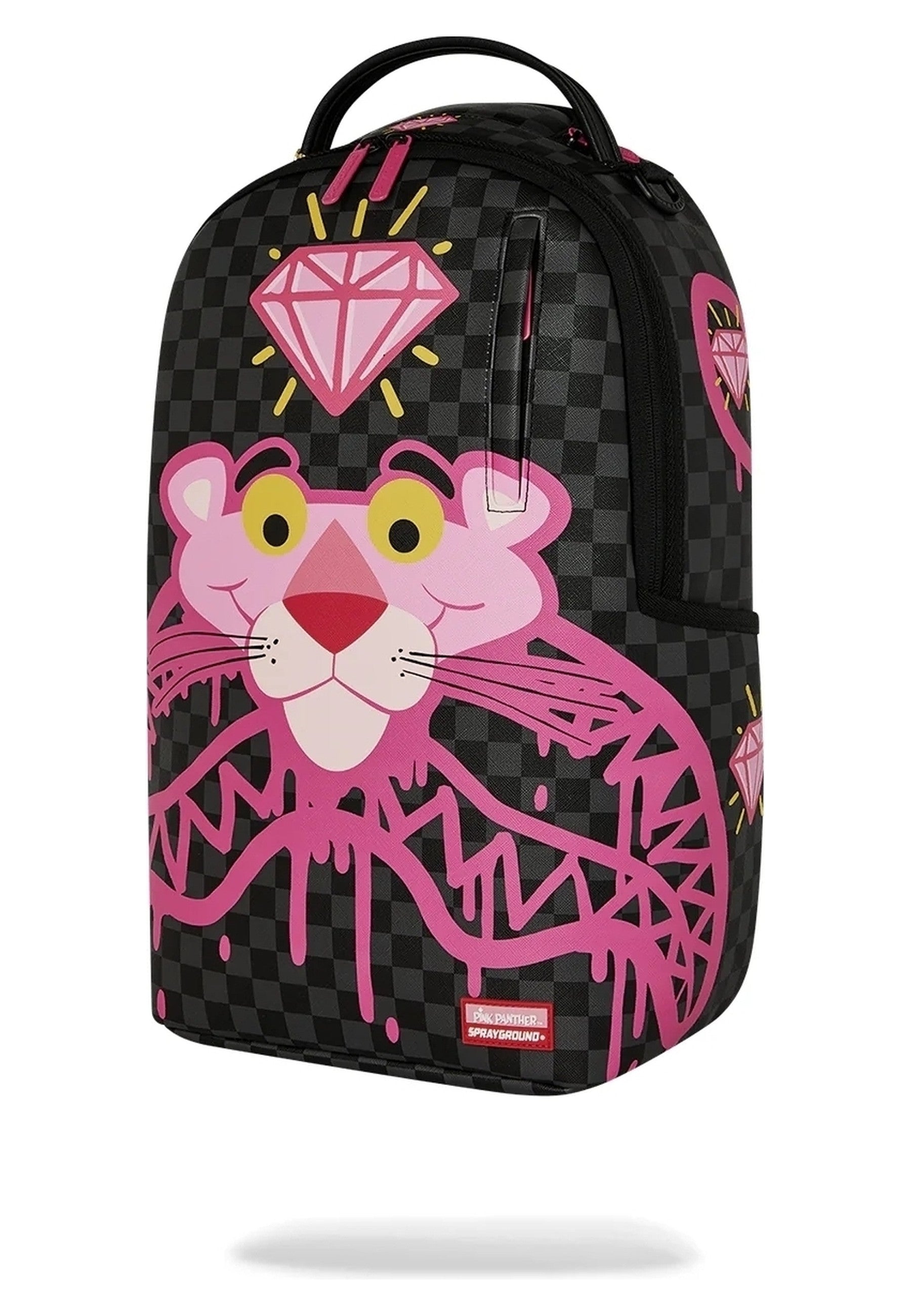 MOCHILA SPRAYGROUND NEGRA PANTERA ROSA PINK PANTHER DRIPPY DIAMONDS BACKPACK