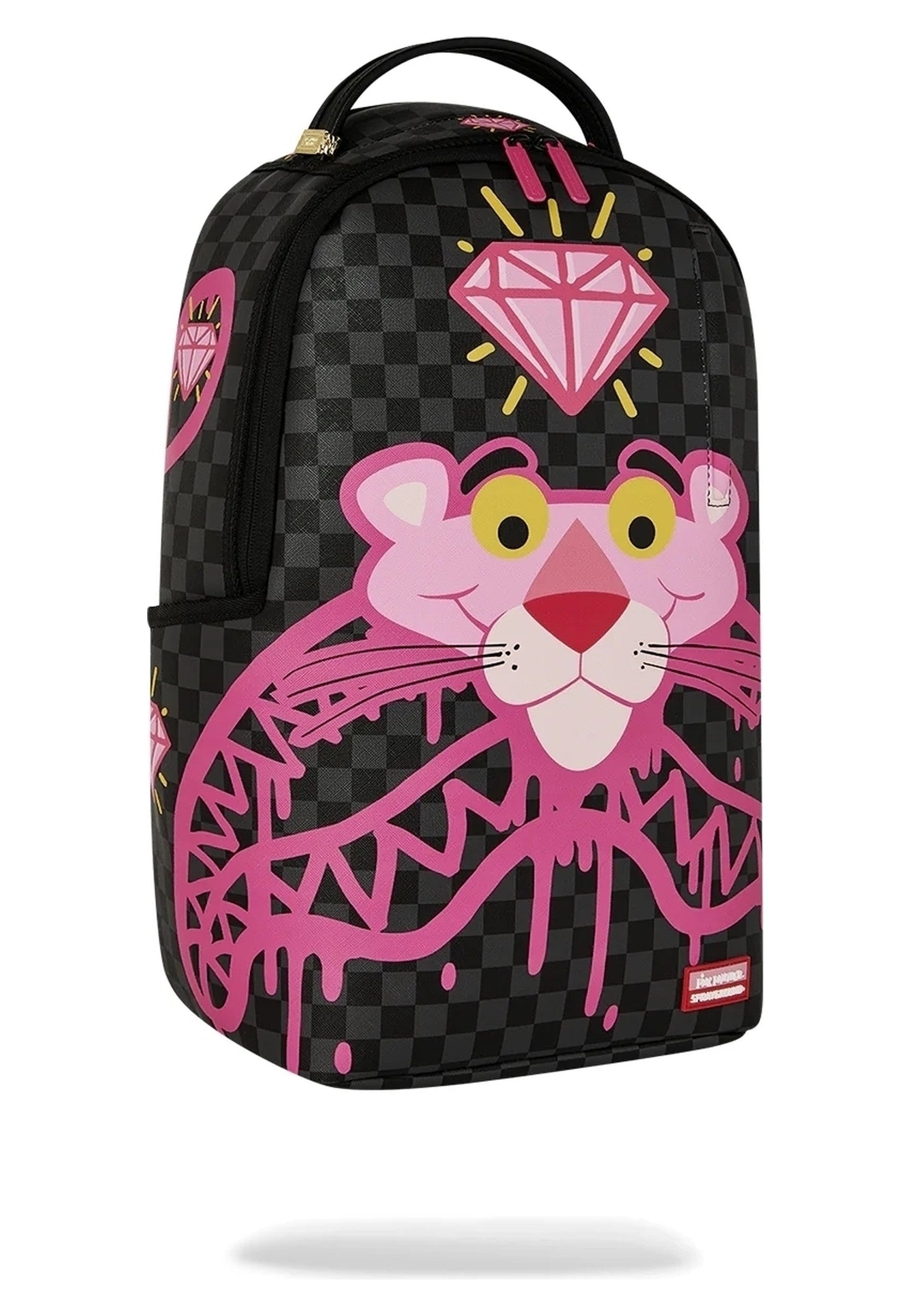 MOCHILA SPRAYGROUND NEGRA PANTERA ROSA PINK PANTHER DRIPPY DIAMONDS BACKPACK