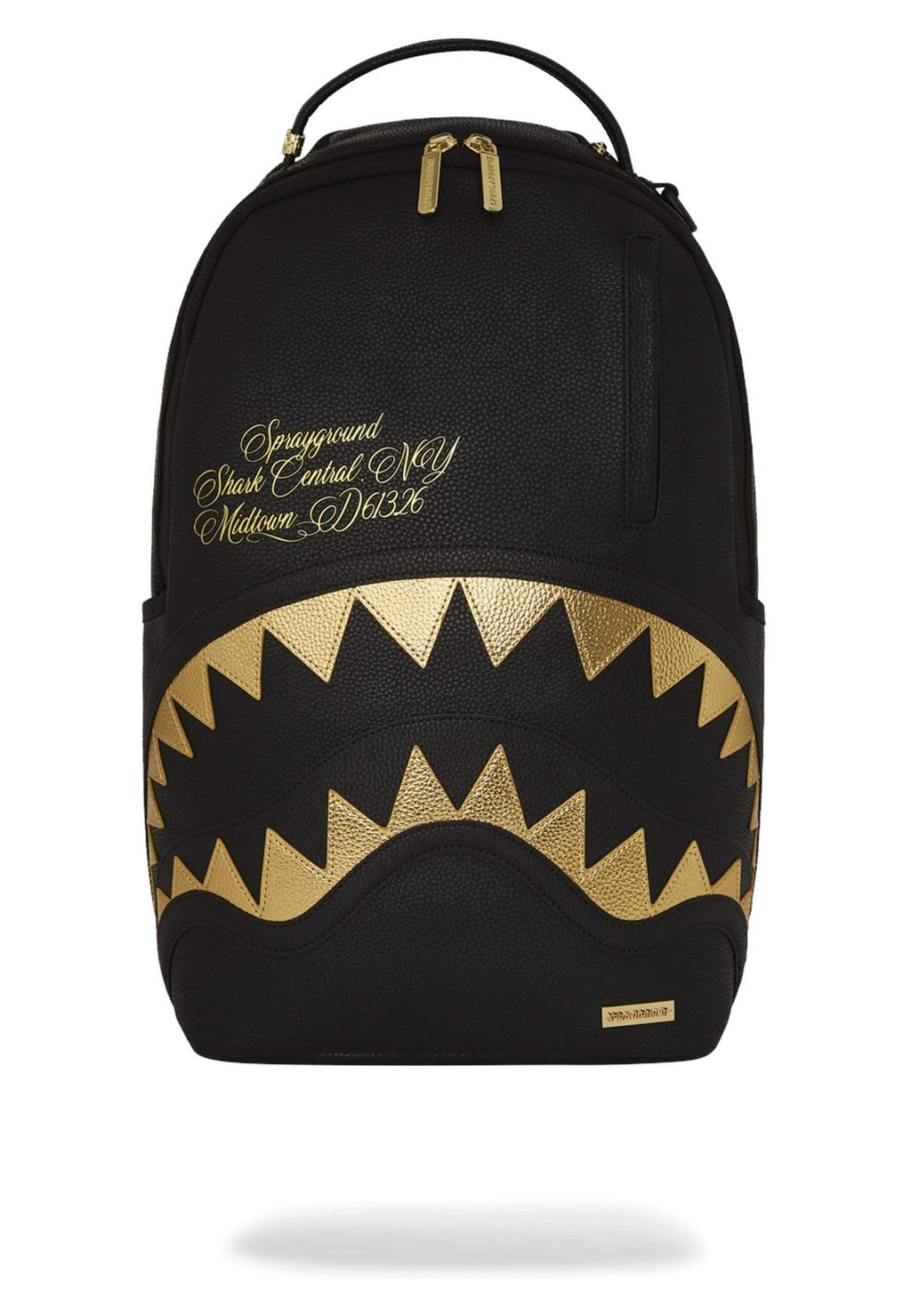 MOCHILA SPRAYGROUND NEGRA SHARK CENTRAL GOLD DLXSV PACKPACK