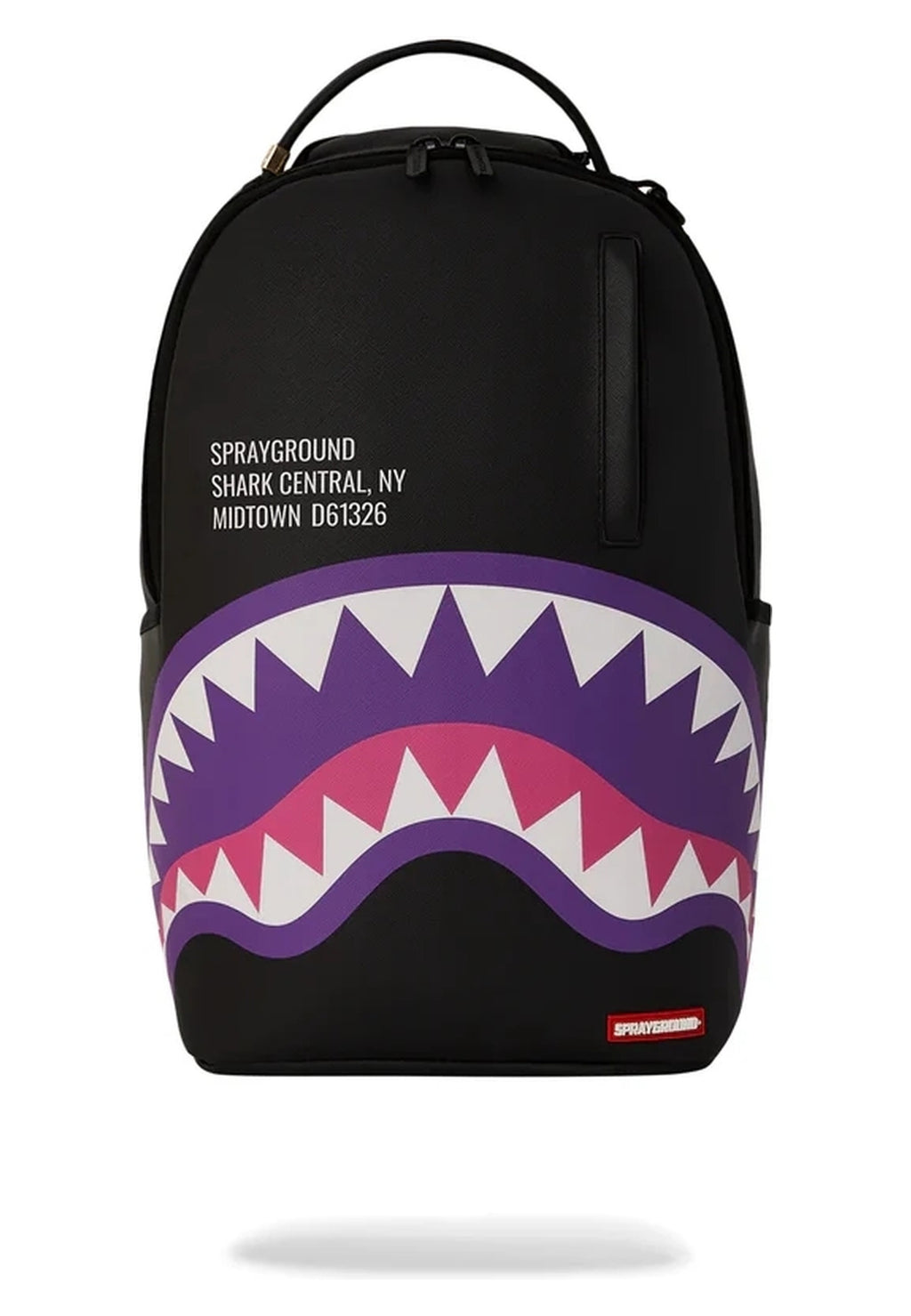 MOCHILA SPRAYGROUND NEGRA SHARK CENTRAL PURPLE PACKPACK