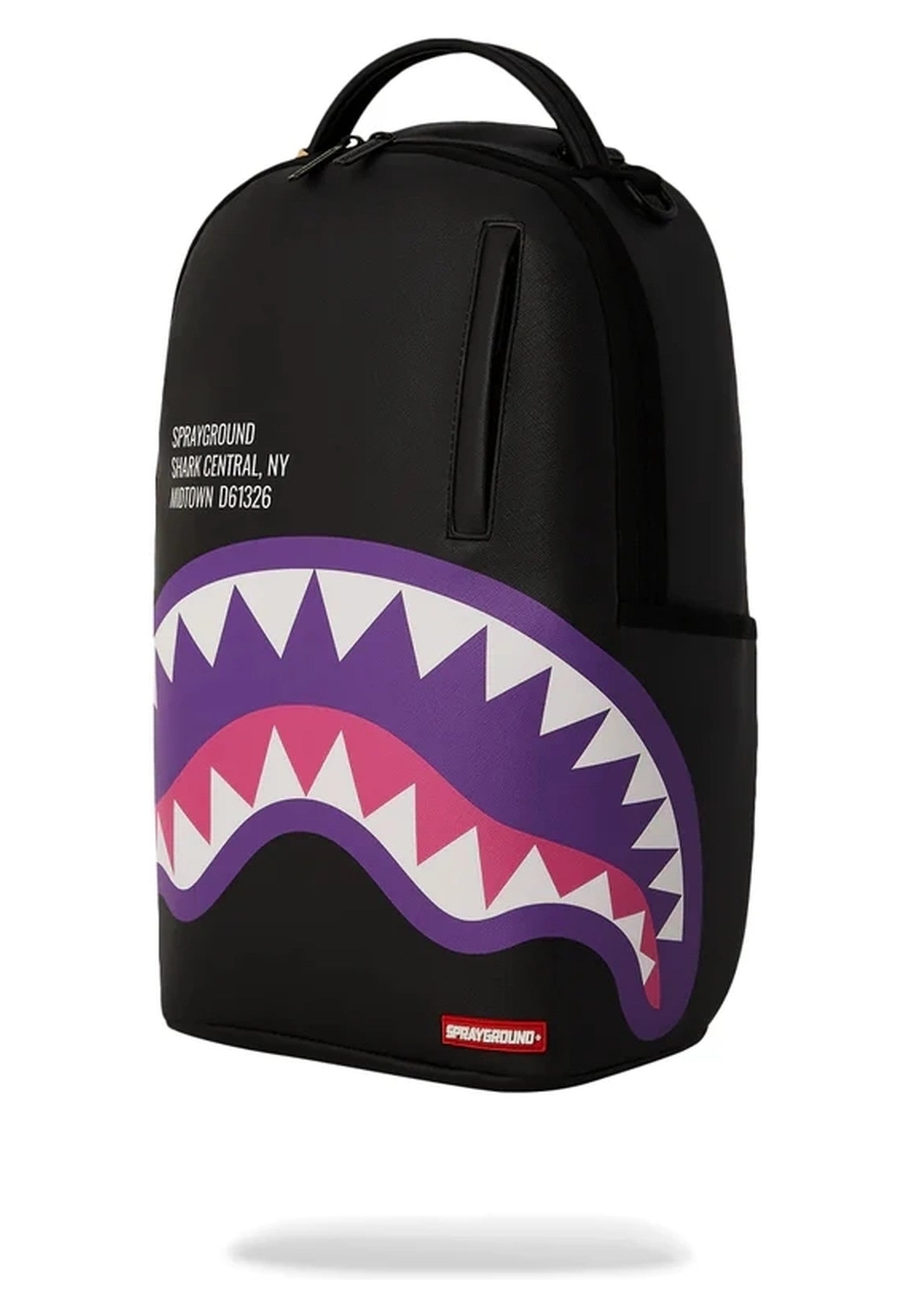 MOCHILA SPRAYGROUND NEGRA SHARK CENTRAL PURPLE PACKPACK