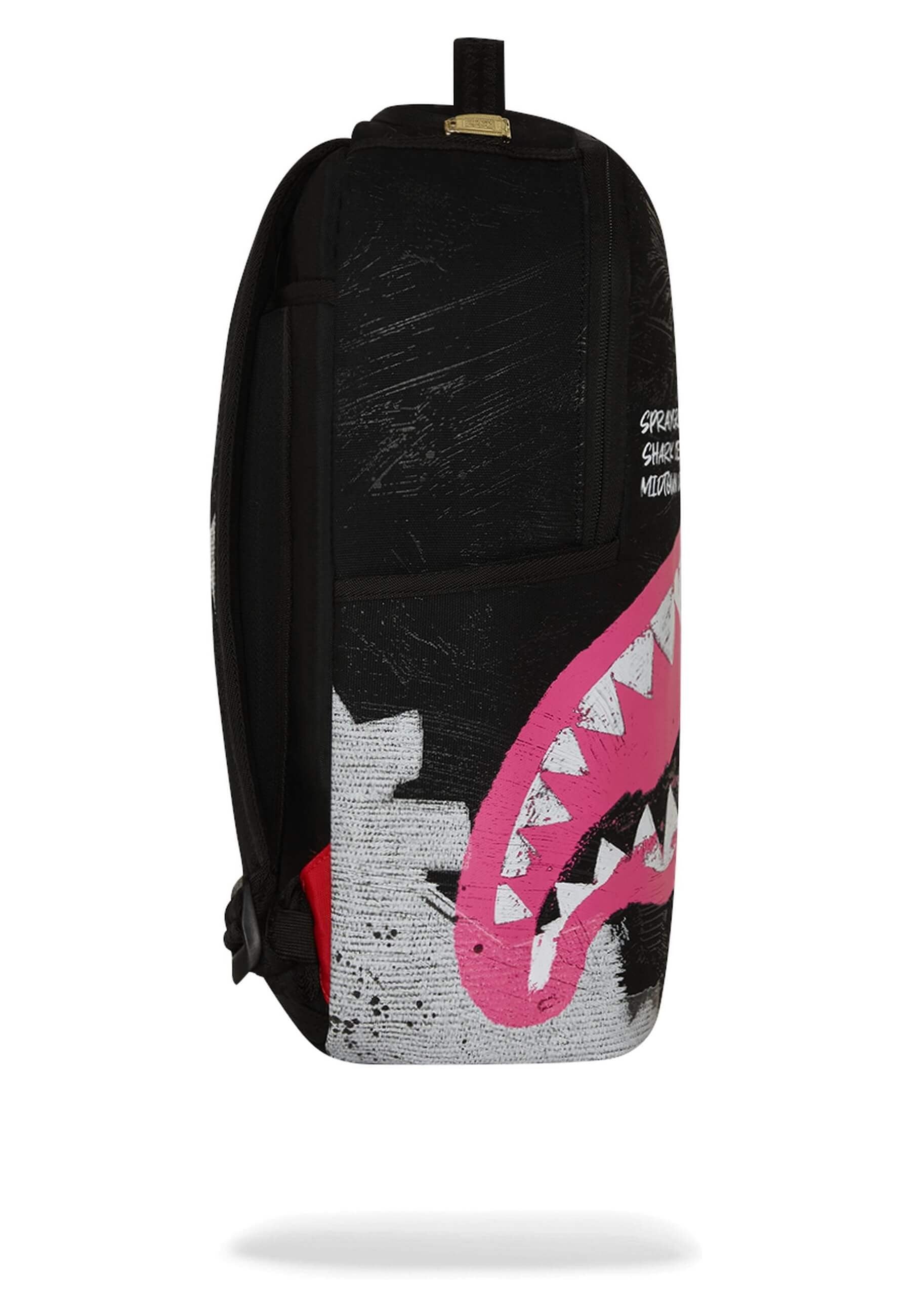 MOCHILA SPRAYGROUND NEGRA SHARK CENTRAL SORBET HAND PAINTED DLX COTTON BACKPA