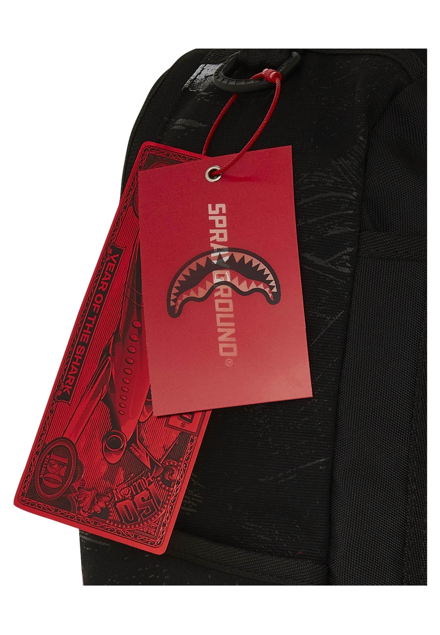 MOCHILA SPRAYGROUND NEGRA SHARK CENTRAL SORBET HAND PAINTED DLX COTTON BACKPA