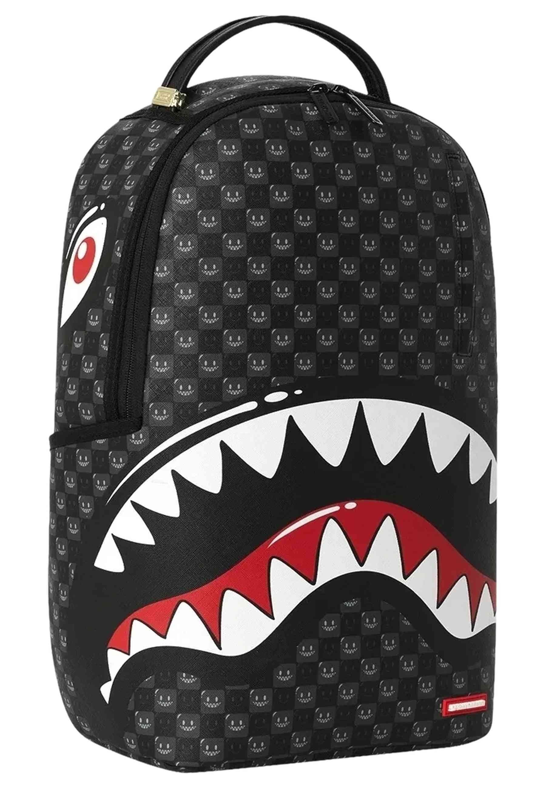 MOCHILA SPRAYGROUND NEGRA SHARK IN PARIS WTF BUBBLY BLACK CHECK BACKPACK