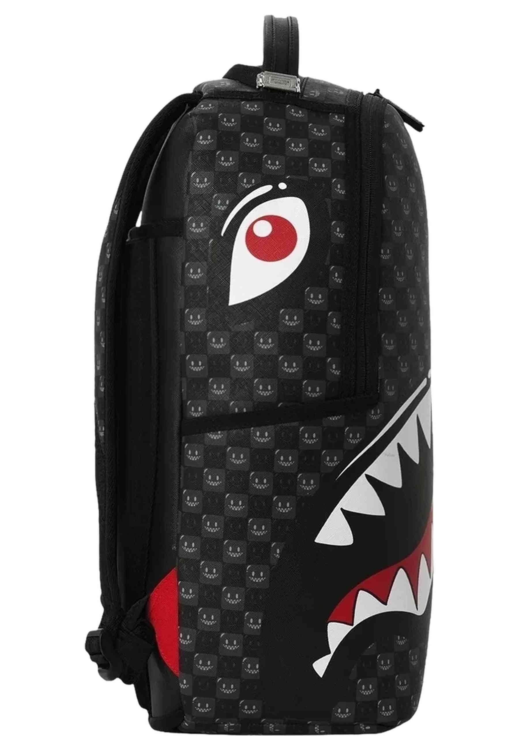 MOCHILA SPRAYGROUND NEGRA SHARK IN PARIS WTF BUBBLY BLACK CHECK BACKPACK