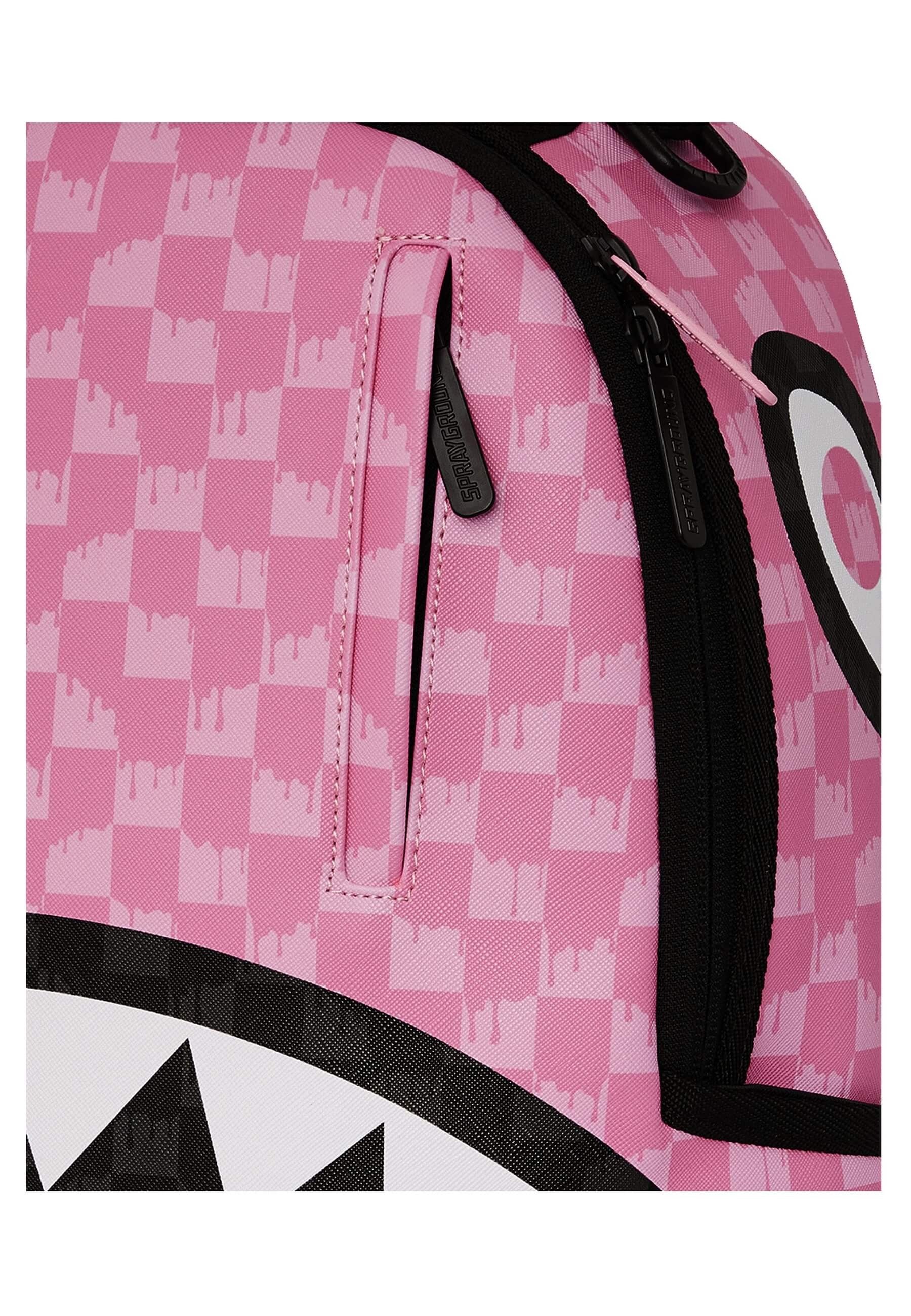 MOCHILA SPRAYGROUND ROSA PINK AND BLACK DRIP CHECK DLXSV BACKPACK