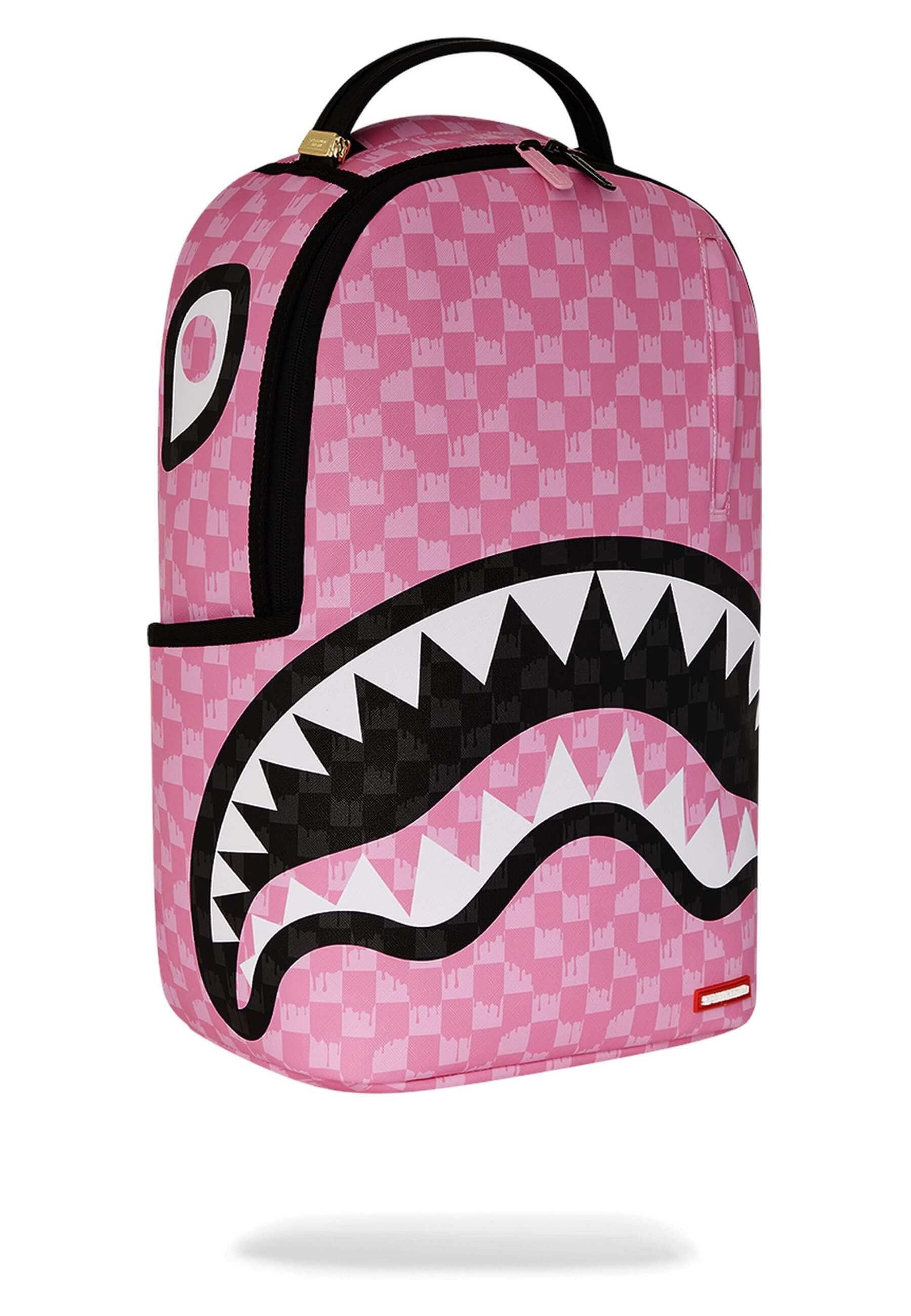 MOCHILA SPRAYGROUND ROSA PINK AND BLACK DRIP CHECK DLXSV BACKPACK