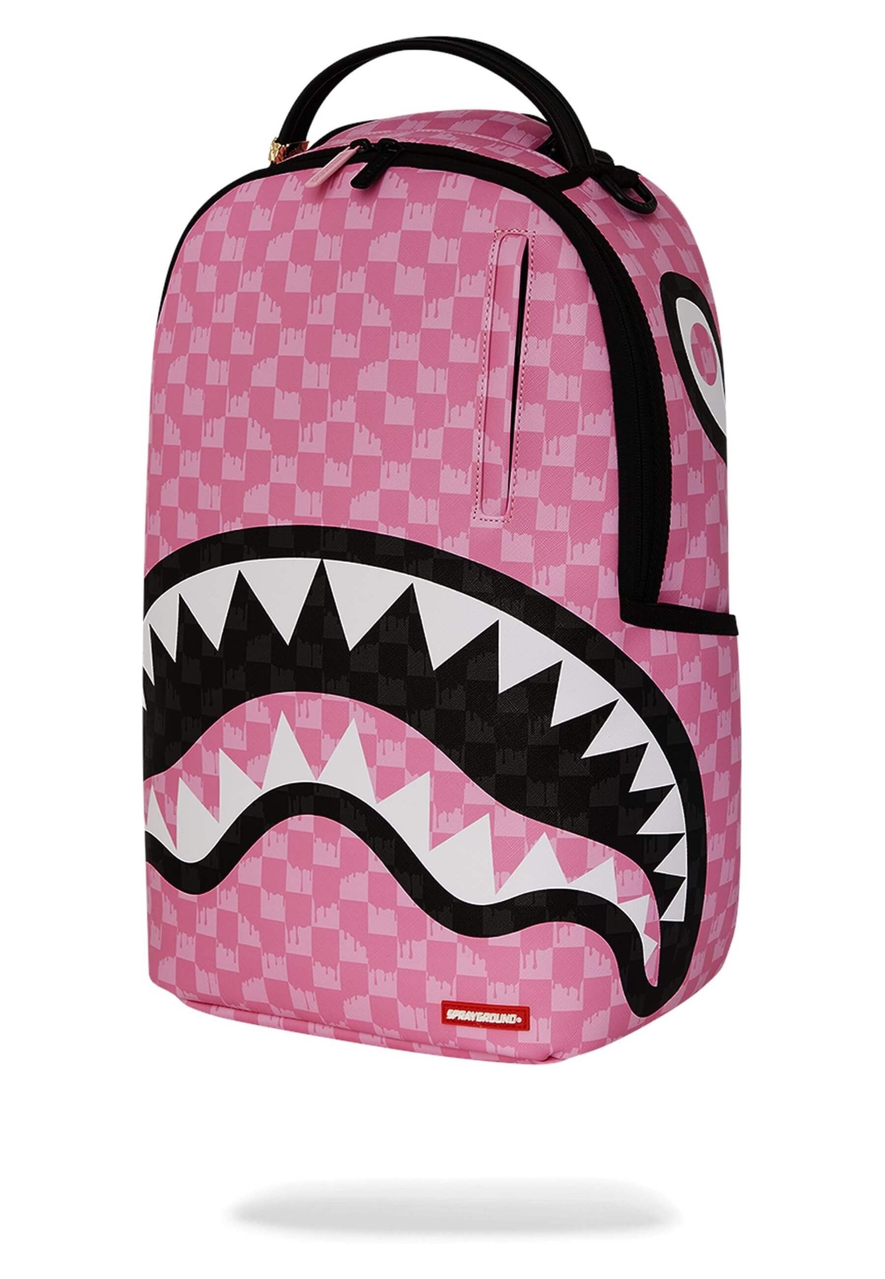 MOCHILA SPRAYGROUND ROSA PINK AND BLACK DRIP CHECK DLXSV BACKPACK