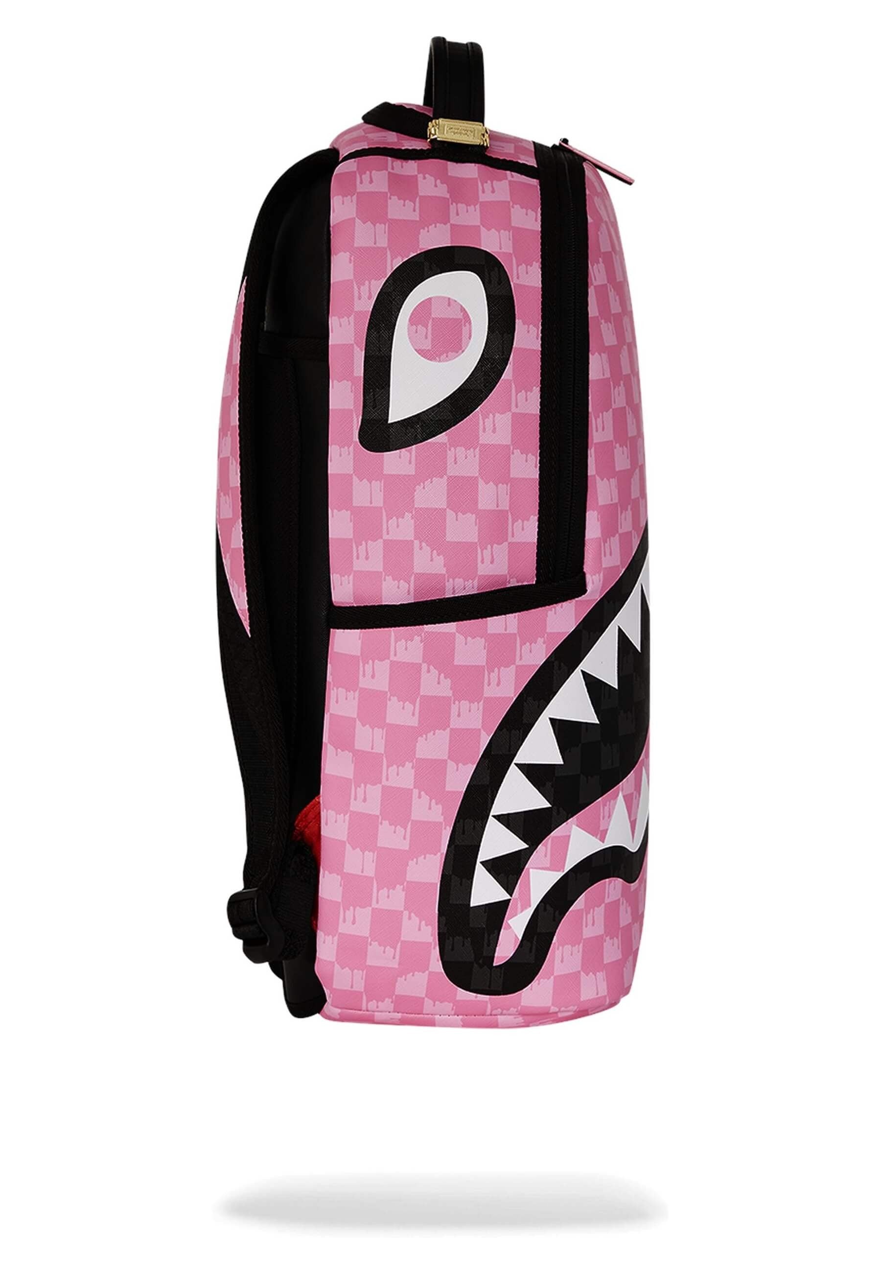 MOCHILA SPRAYGROUND ROSA PINK AND BLACK DRIP CHECK DLXSV BACKPACK