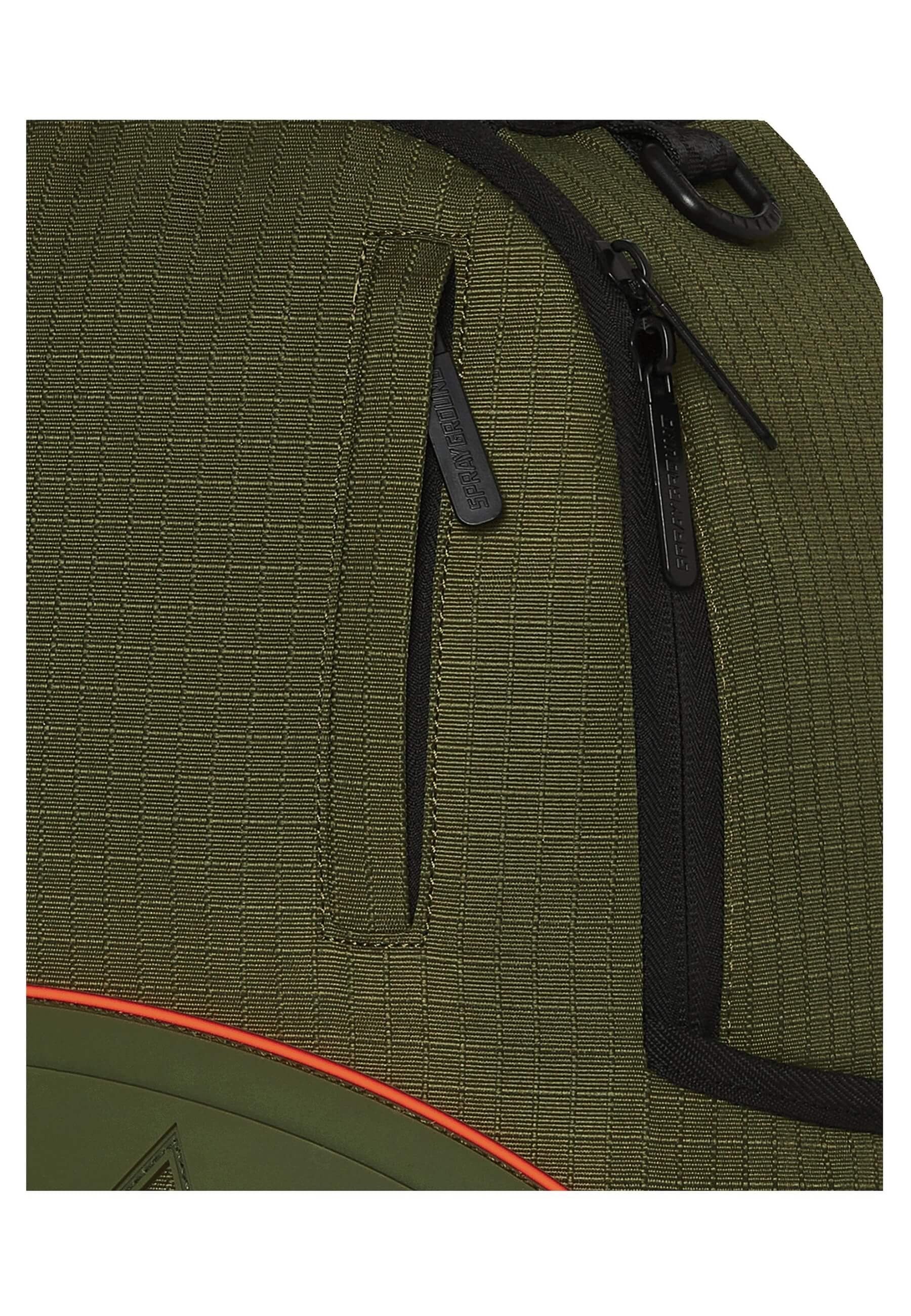 MOCHILA SPRAYGROUND VERD NYLON SHARK CENTRAL ARMY DLX-RIPSTOP BACKPACK