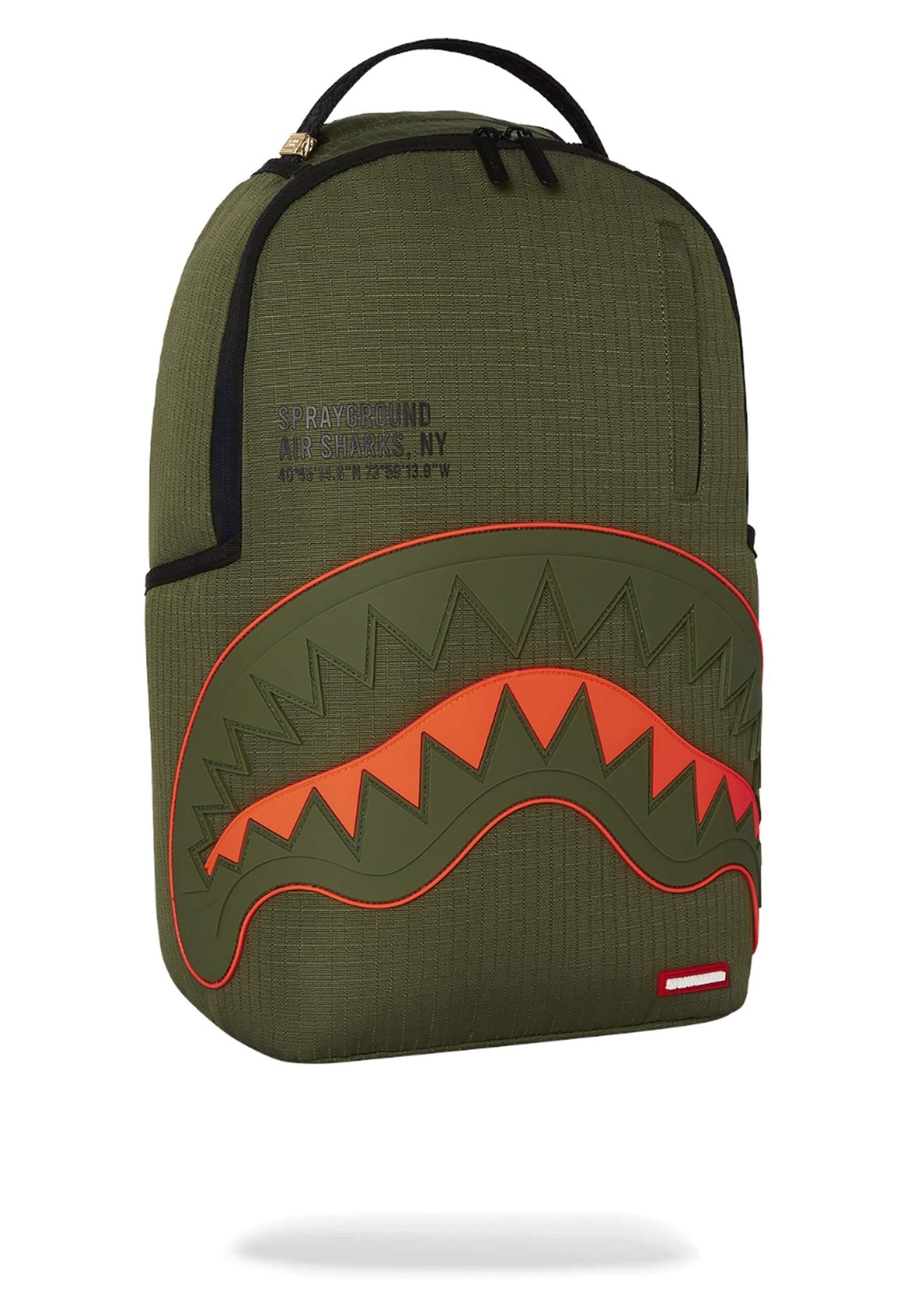 MOCHILA SPRAYGROUND VERD NYLON SHARK CENTRAL ARMY DLX-RIPSTOP BACKPACK
