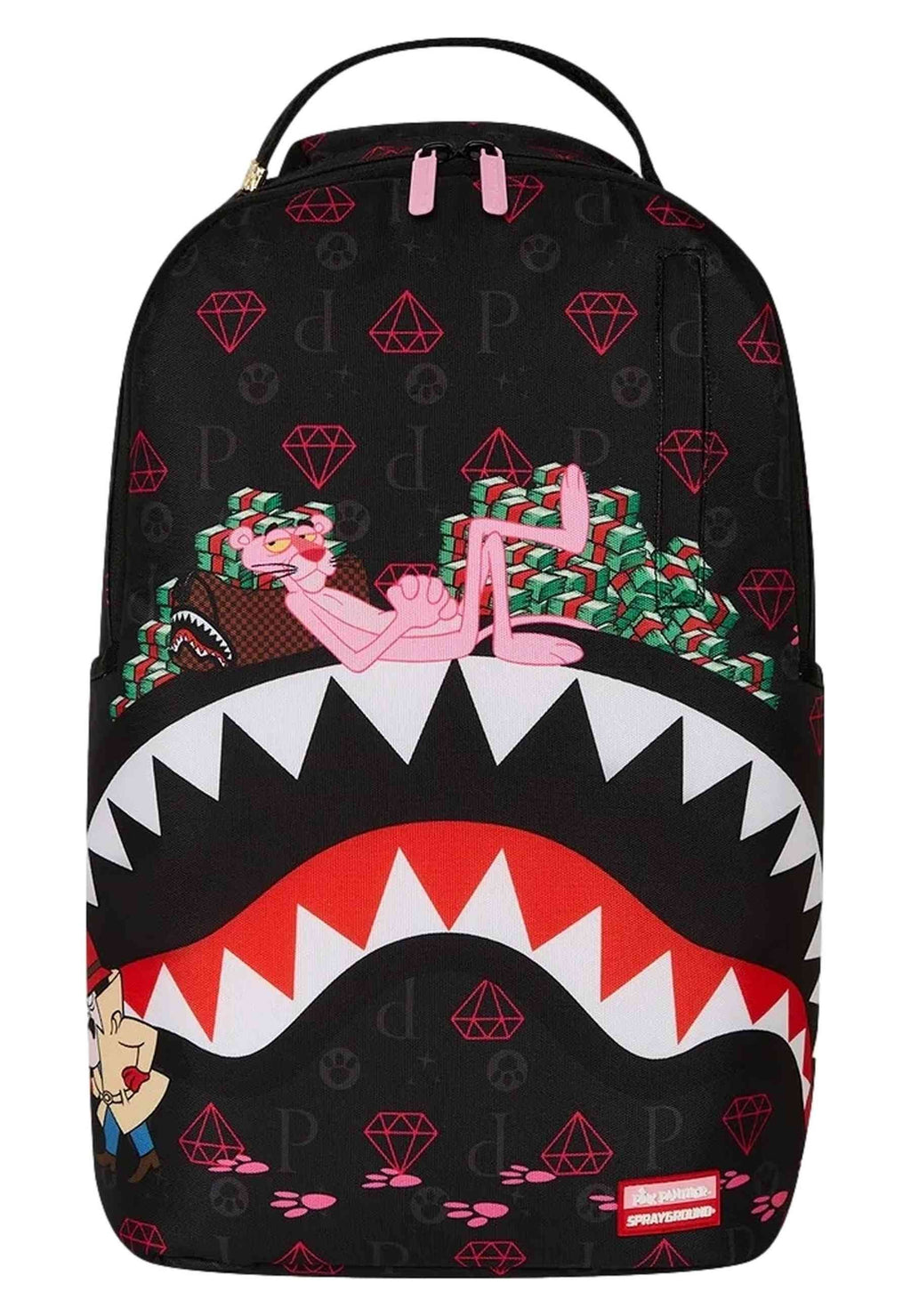 MOCHILA SPRAYGROUNS NEGRA PINK PANTHER PAW PRINTS DLXR BACKPACK
