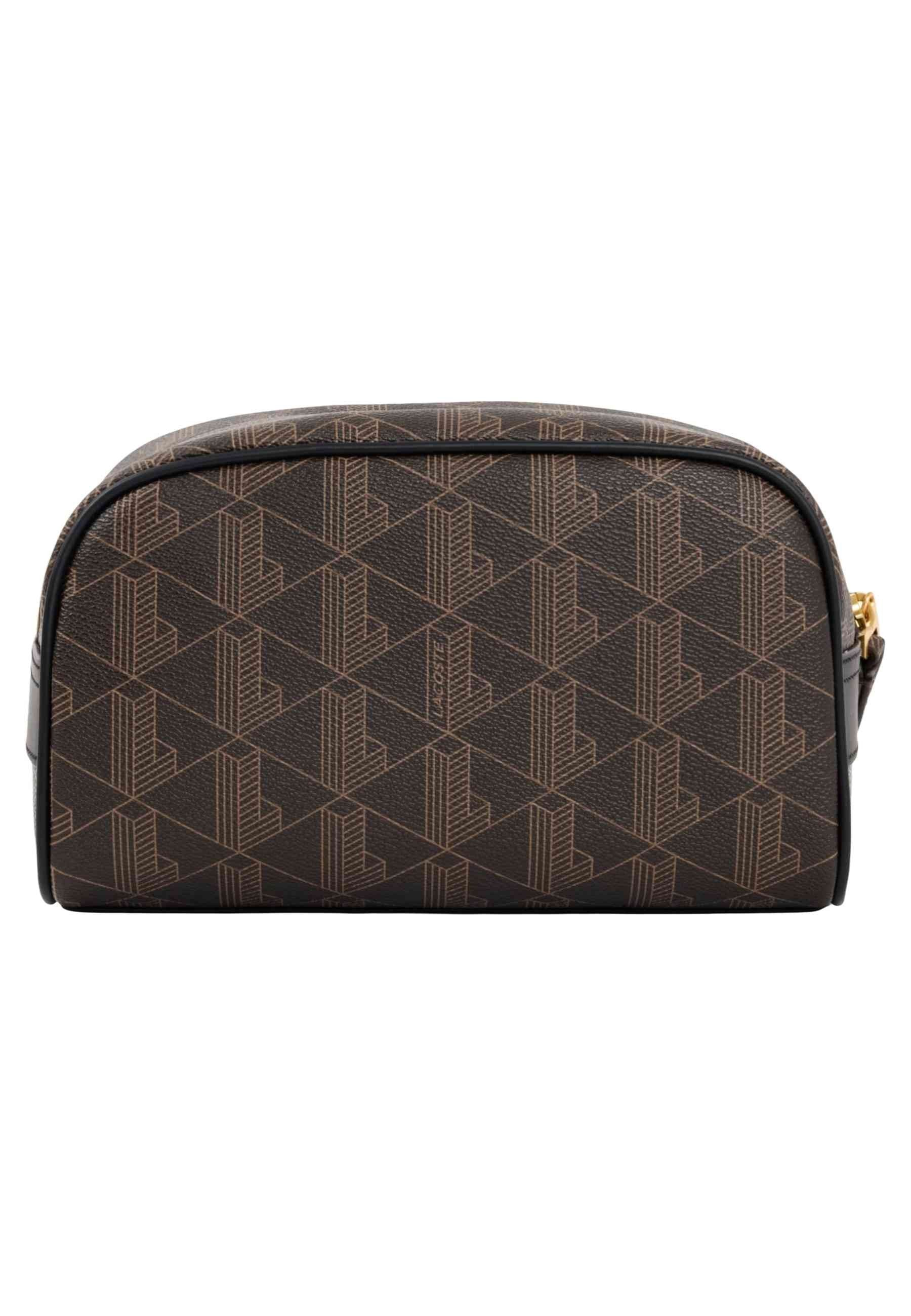 NECESER LACOSTE MONOGRAM THE BLEND TOILETRY MARRRON