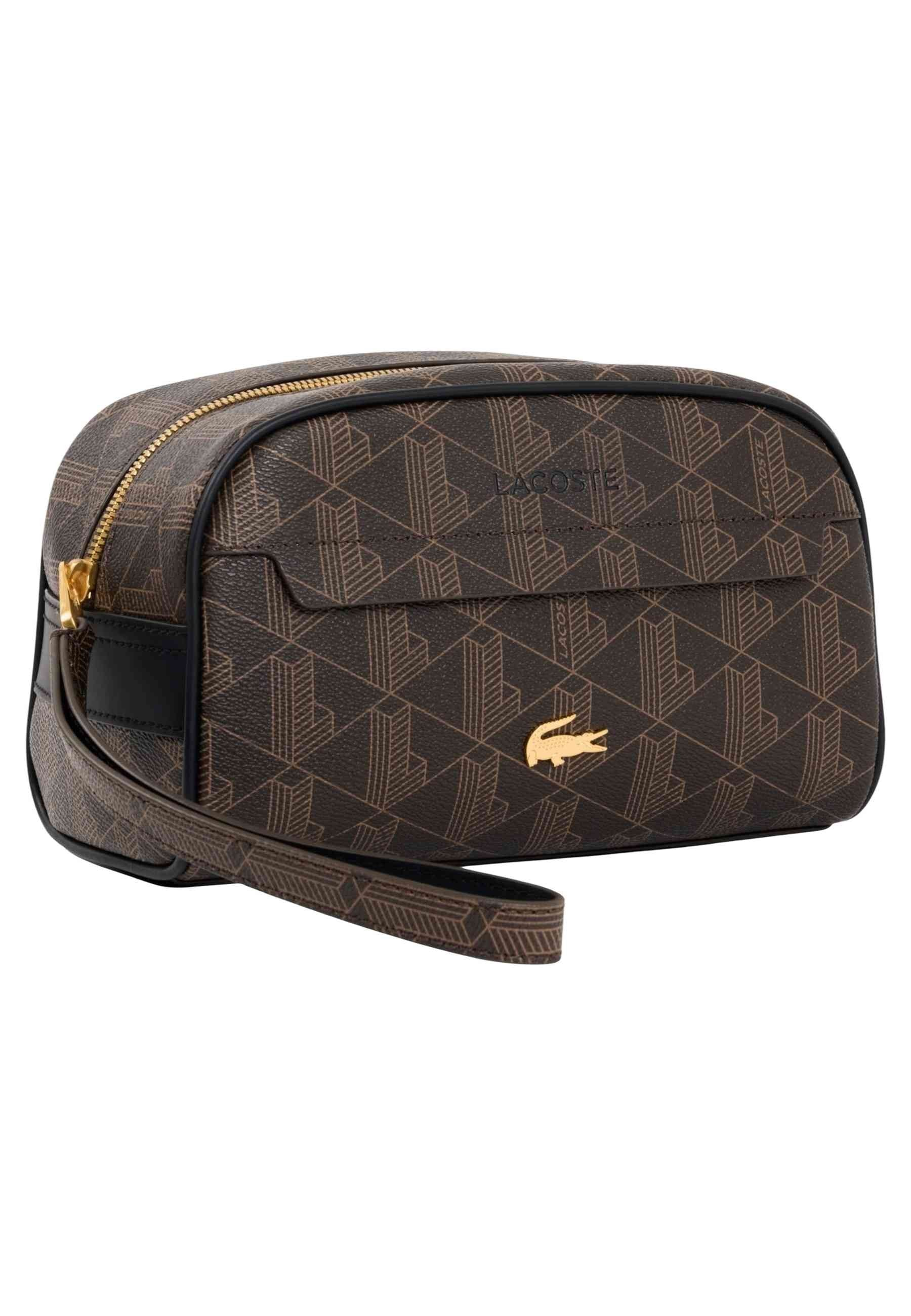 NECESER LACOSTE MONOGRAM THE BLEND TOILETRY MARRRON