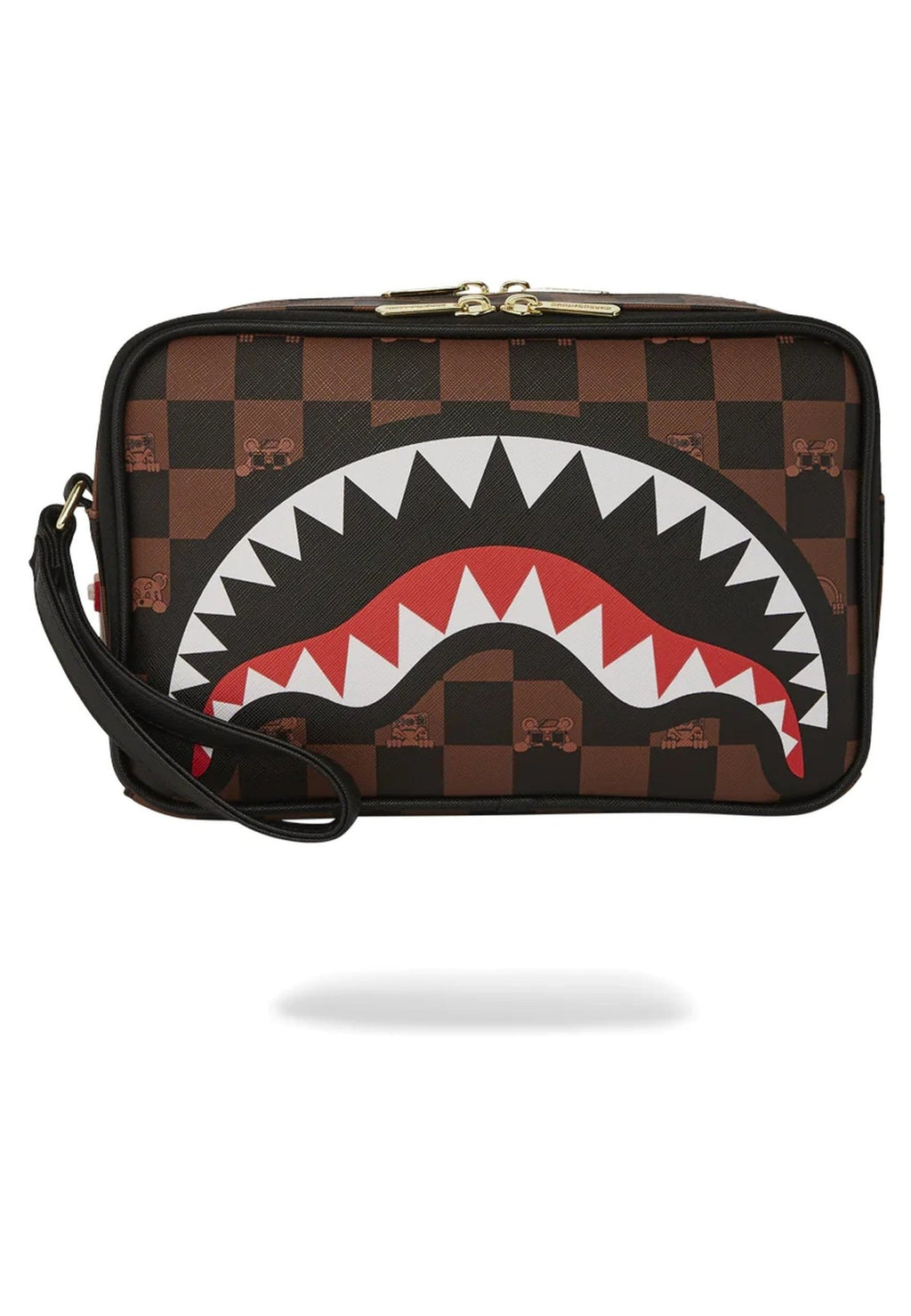 NECESER SPRAYGROUND MARRON CUADROS PEEKING CHARACTER CHECK TOILETRY - AREA ZERO