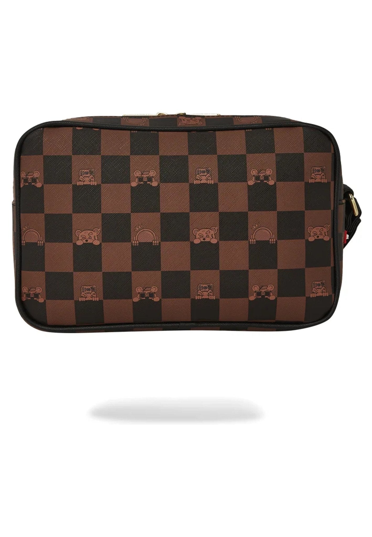 NECESER SPRAYGROUND MARRON CUADROS PEEKING CHARACTER CHECK TOILETRY - AREA ZERO