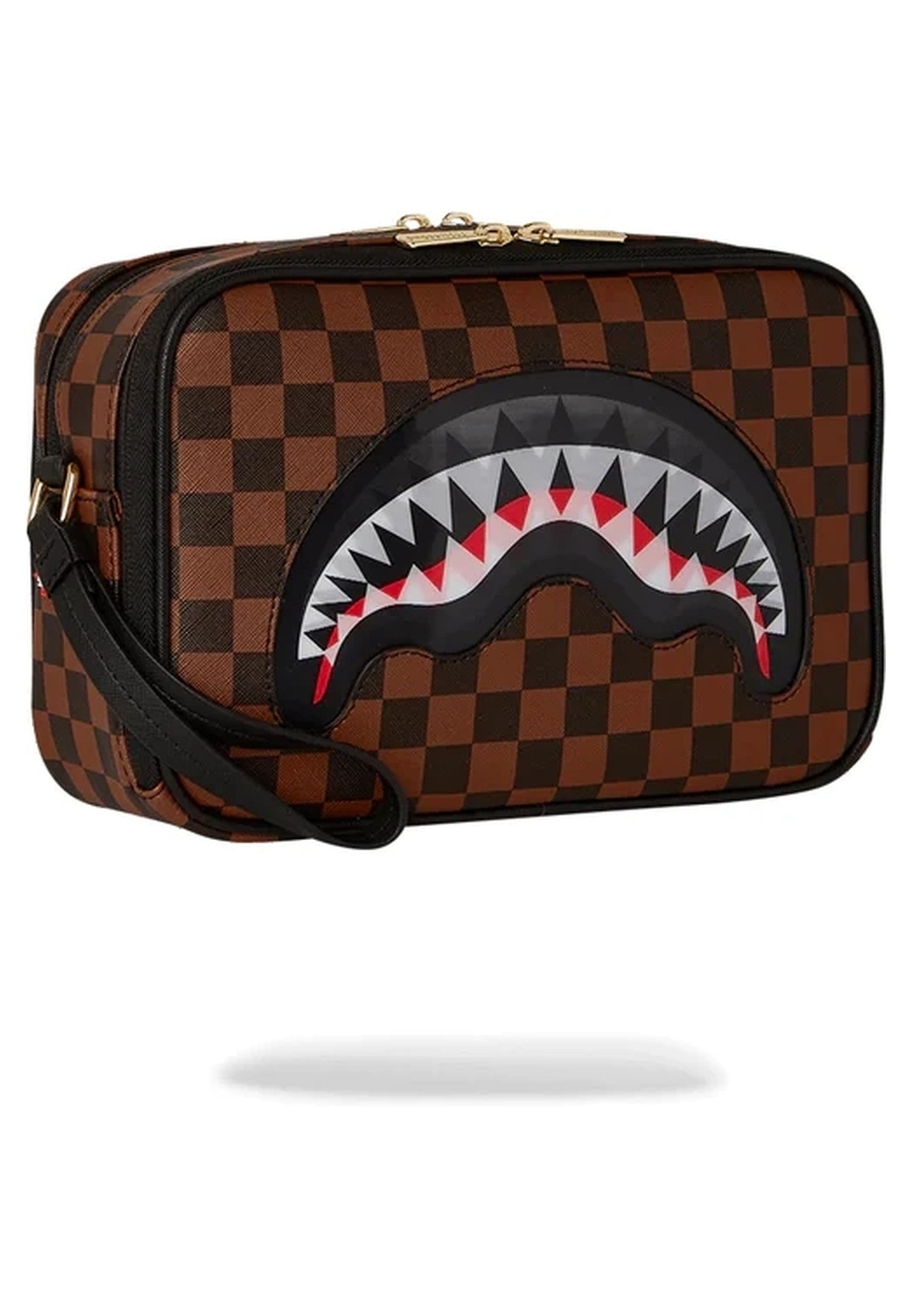 NECESER SPRAYGROUND MARRON SHARK IN PARIS LENTICULAR CHOMP TOILETRY