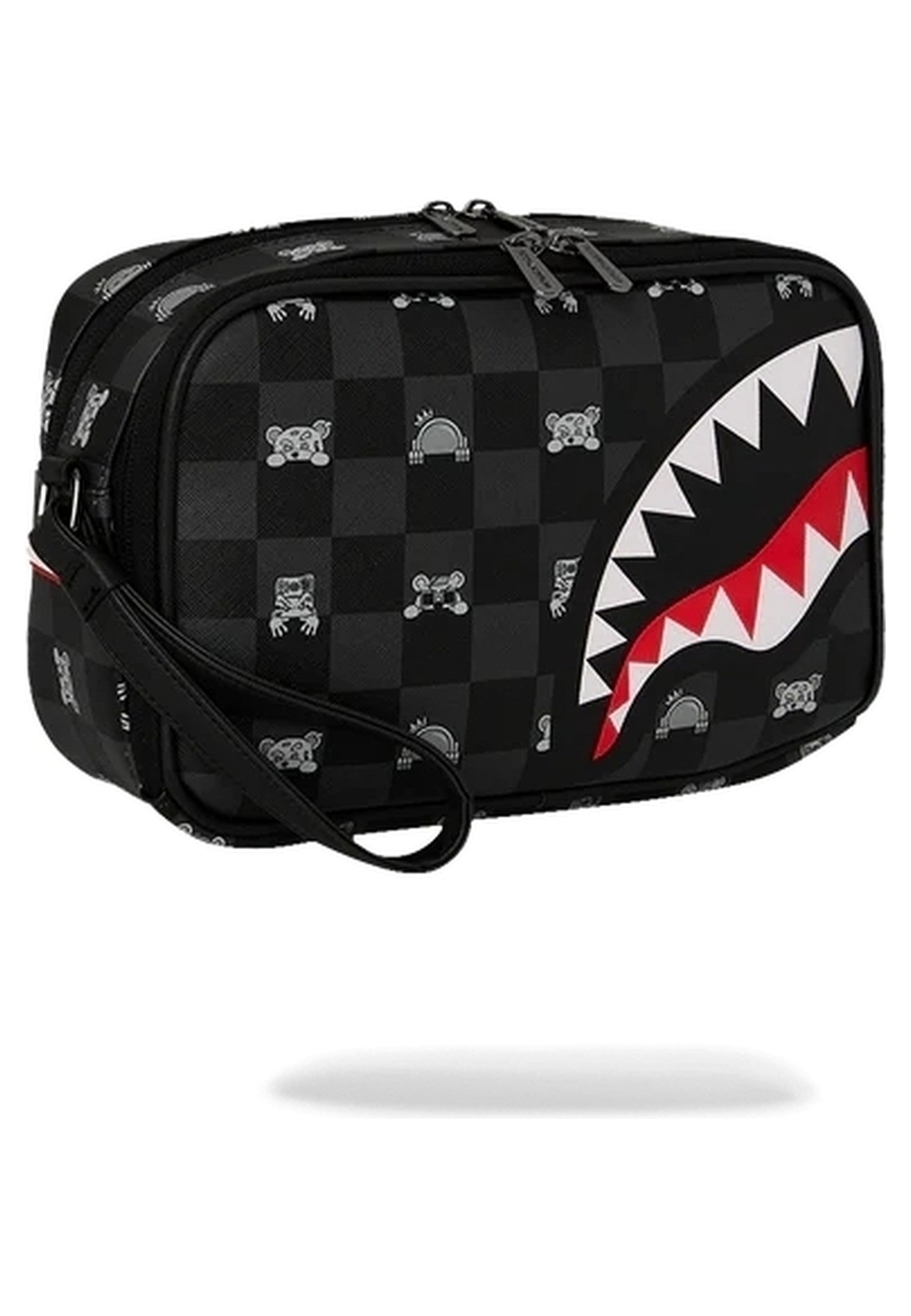 NECESER SPRAYGROUND NEGRA GRAY PEEKING CHARACTER CHECK SAVAGE TOILETRY