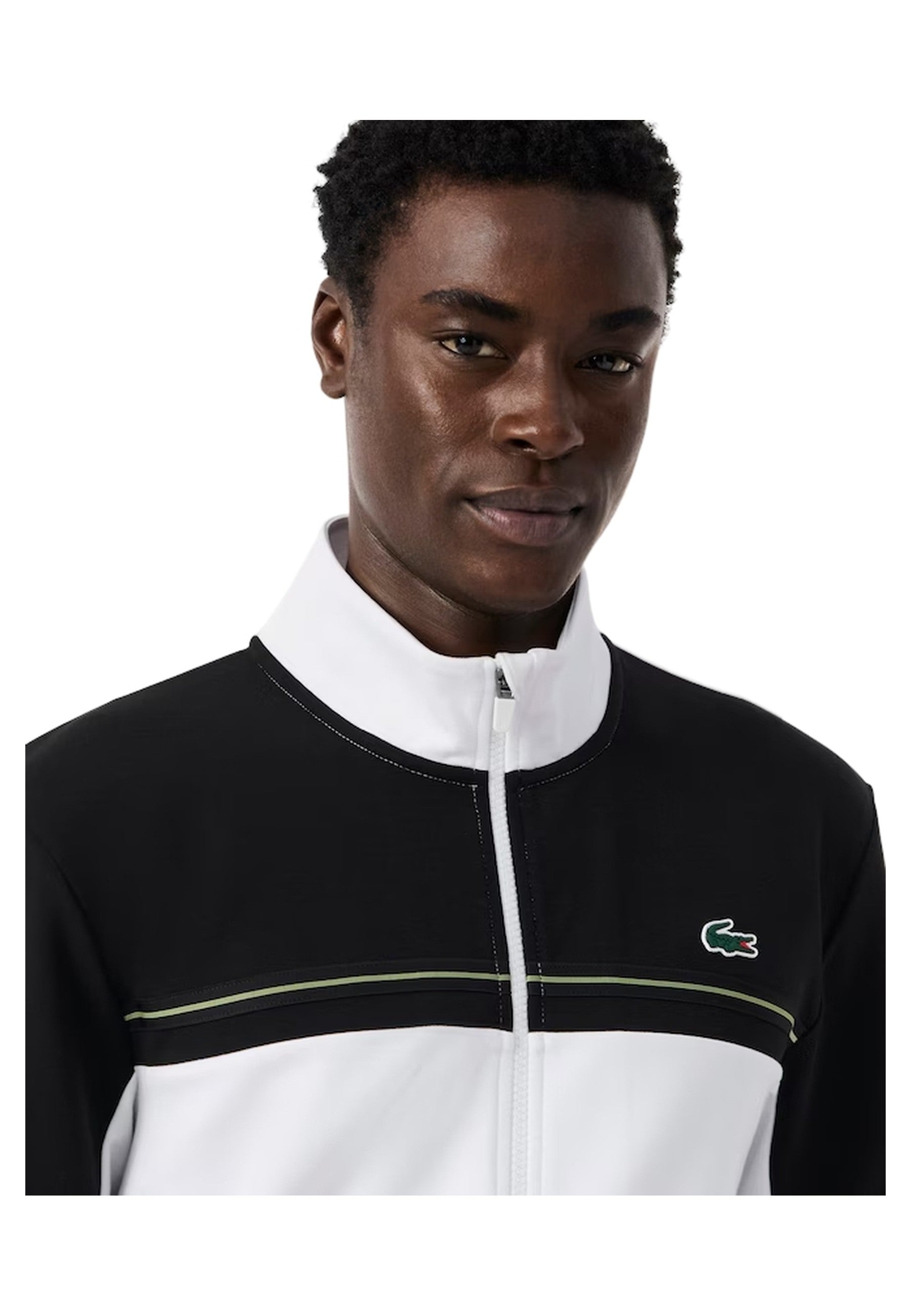 CHAQUETA LACOSTE BLANCA/NEGRA COLOURBLOCK TRACJJACKET