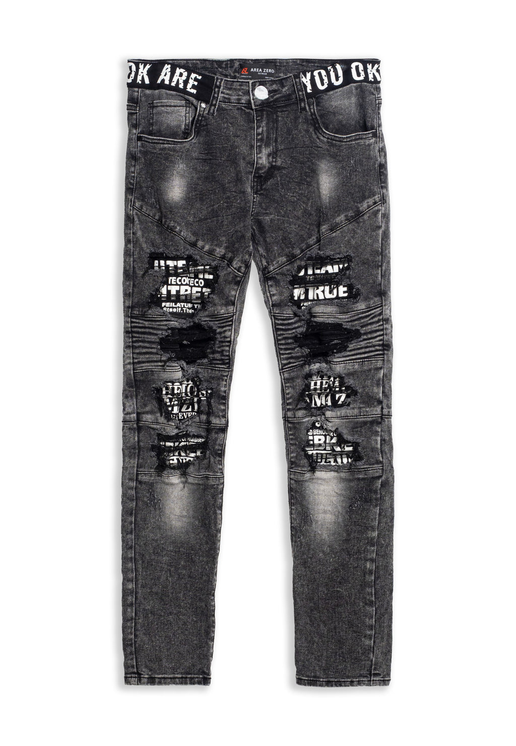 VAQUERO AREA ZERO NEGRO GASTADO ARE YOU WAISTBAND TRUET TEAM PANT