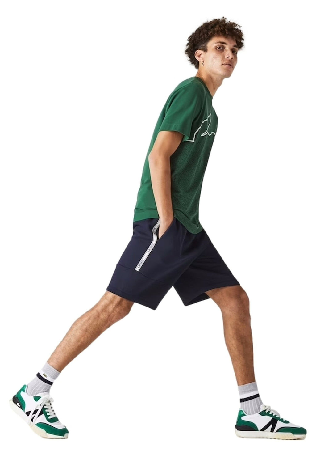 PANTALON CORTO LACOSTE MARINO SIDE TAPE - AREA ZERO