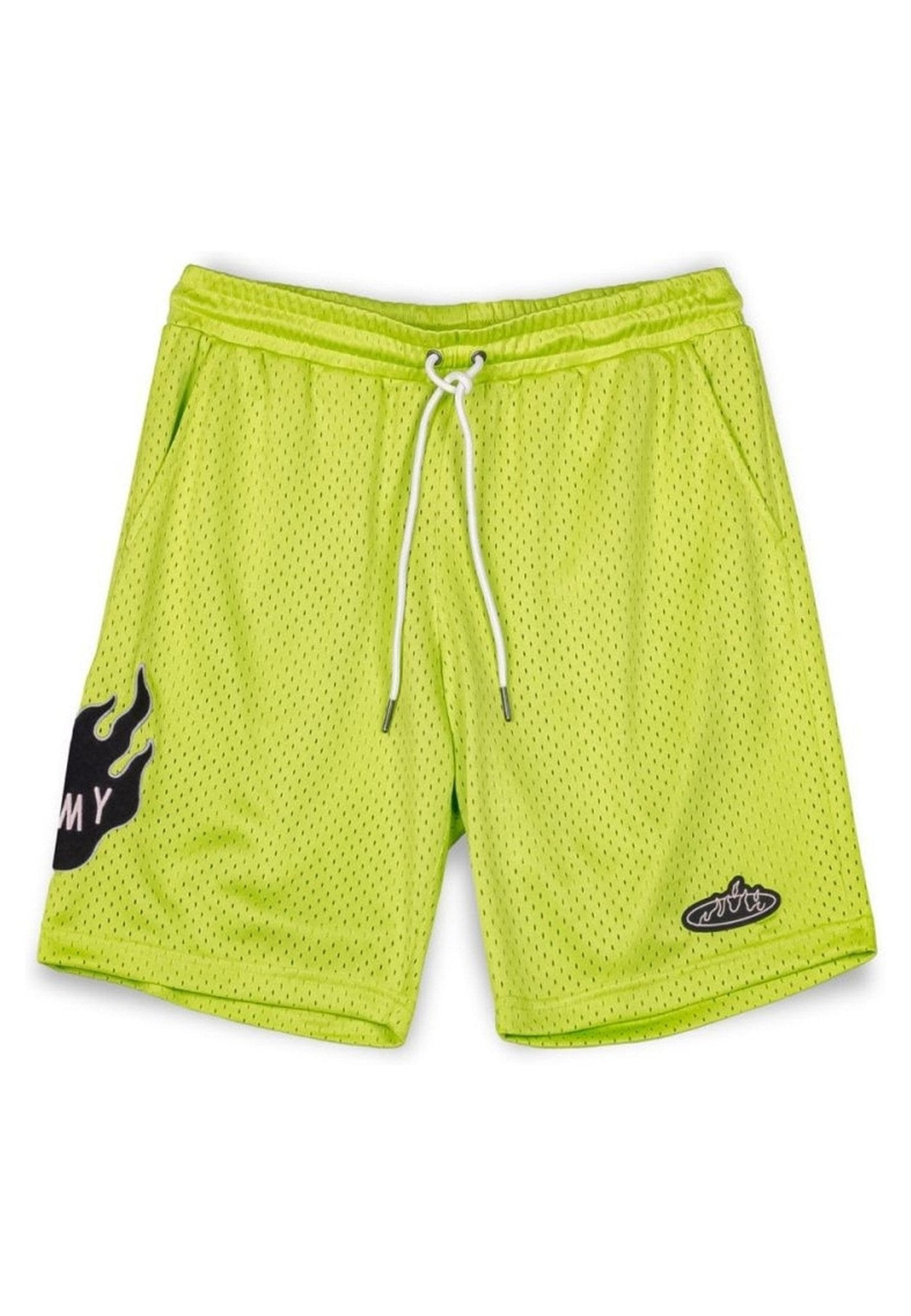 PANTALON GRIMEY VERDE CLOVEN TONGUES MESH BASKET SHORTS - AREA ZERO