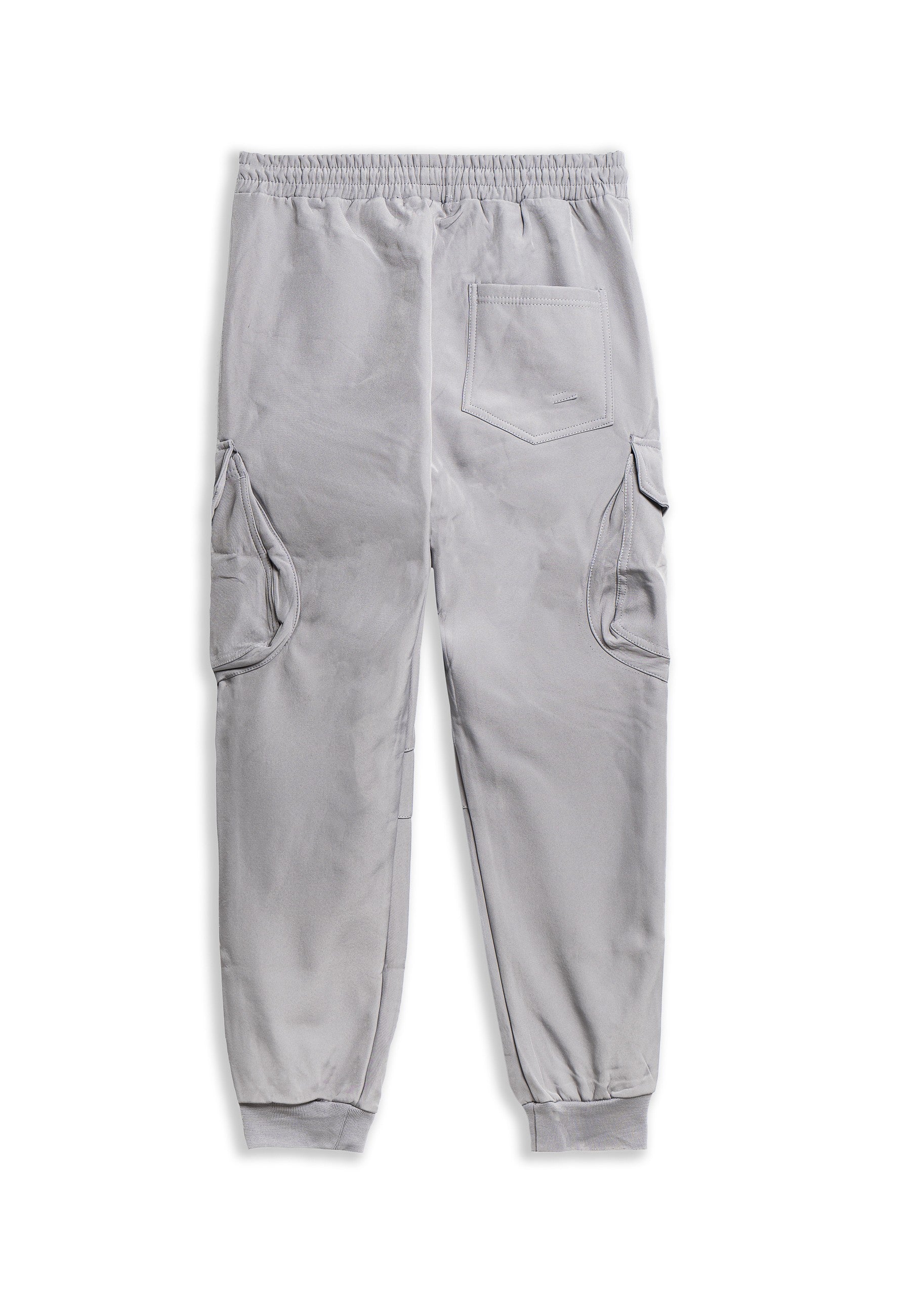 PANTALON GRIS ASIMETRICAL POCKET CARGO JOGGER