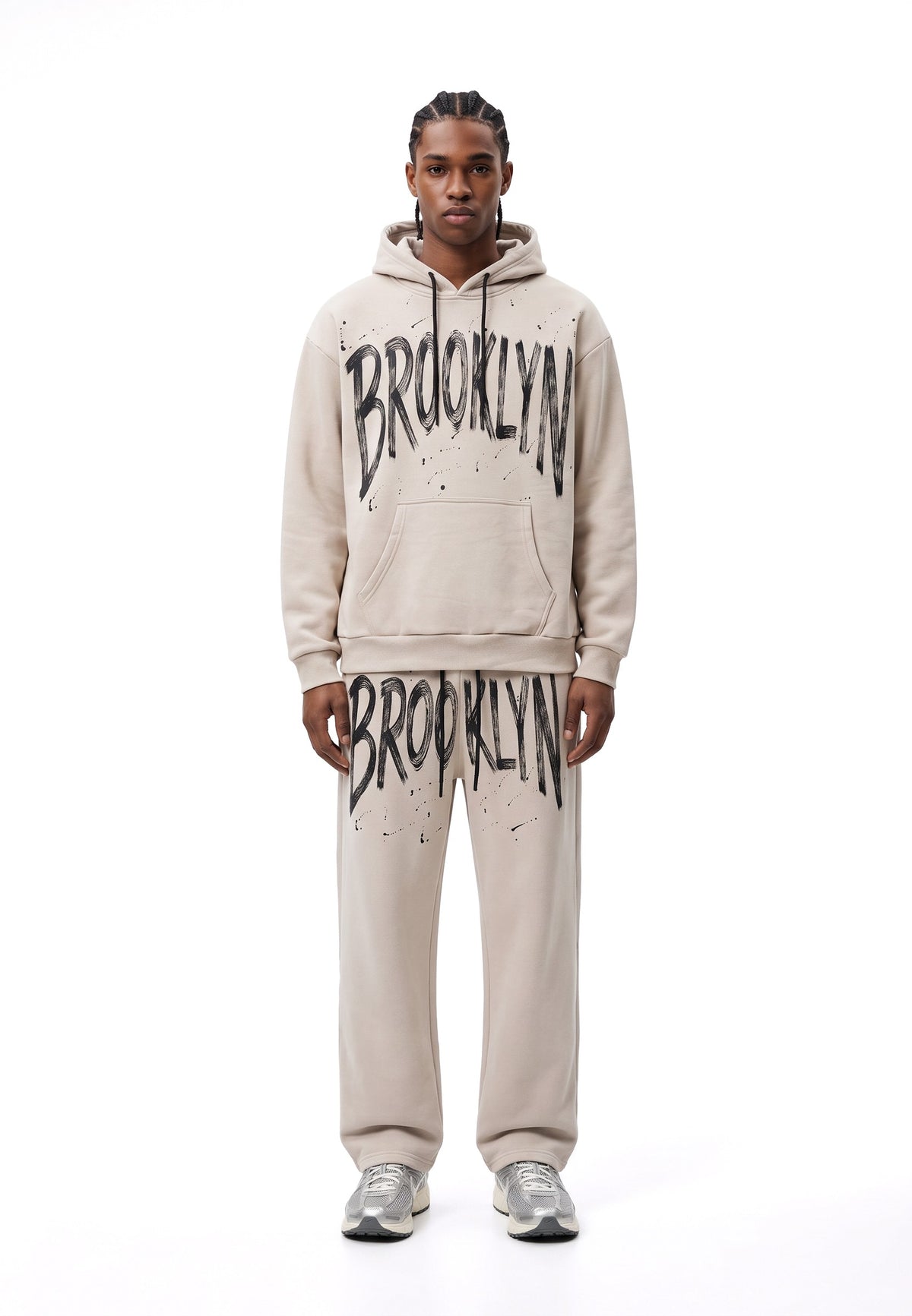 PANTALON GRIS BROOKLIN BRUSHED SCRIPT JOGGER PANT