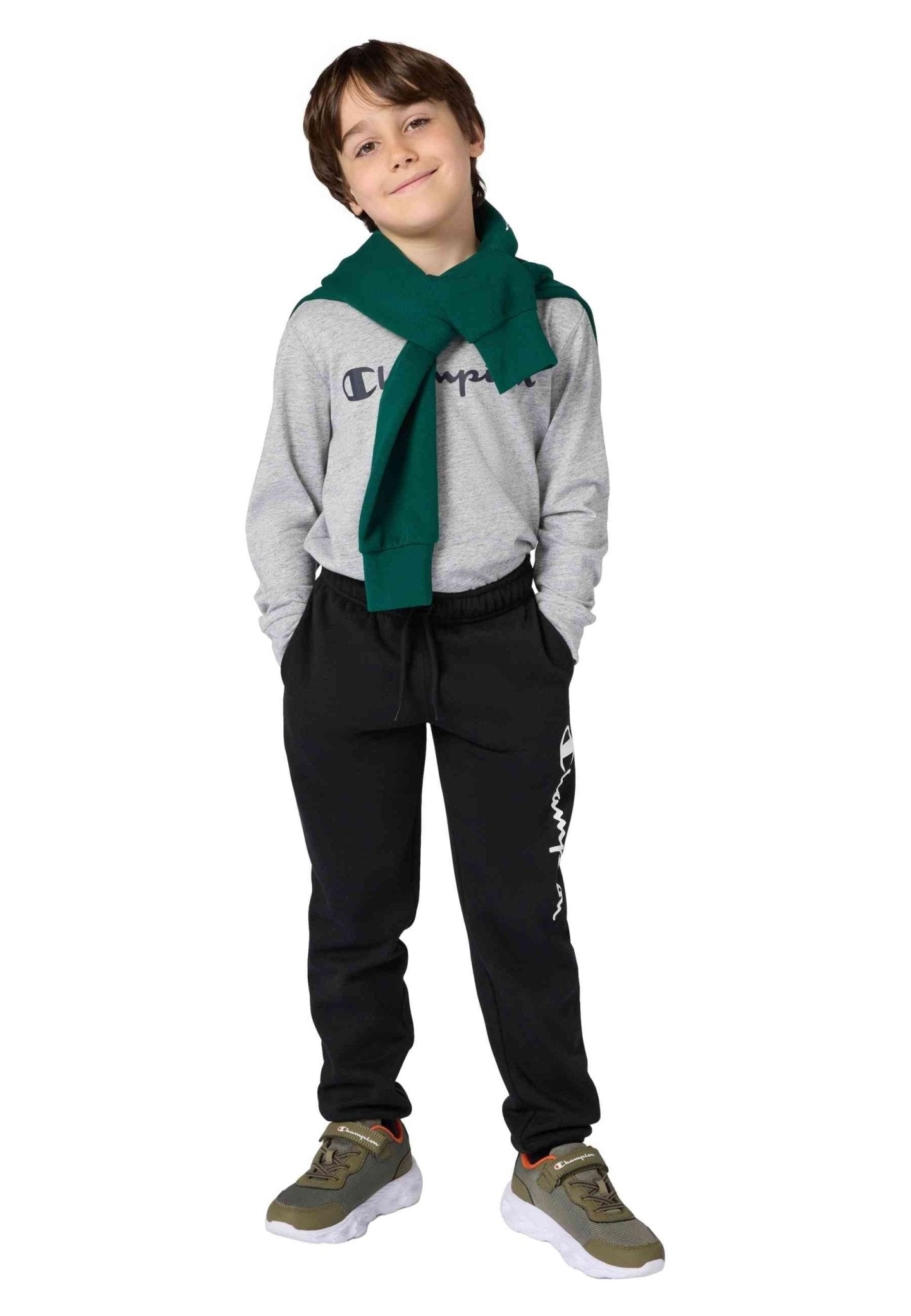 PANTALON JUNIOR CHAMPION NEGRO BIG SCRIPT LOGO JOGGER - AREA ZERO