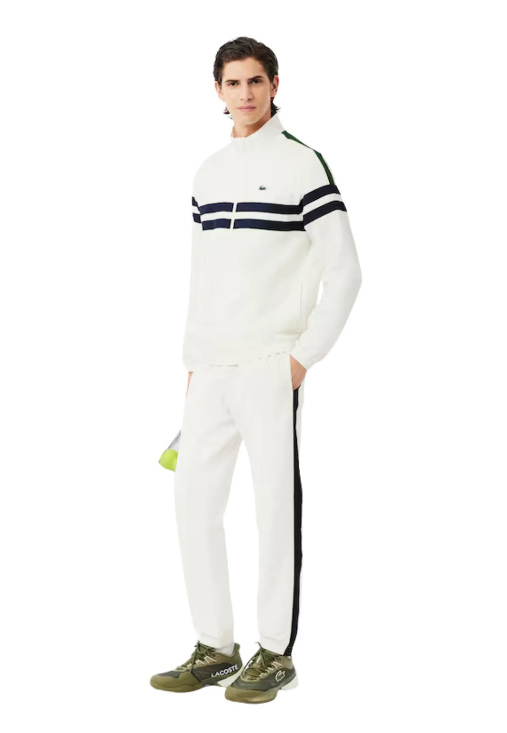CONJUNTO LACOSTE BLANCO STRIPPED TENNIS