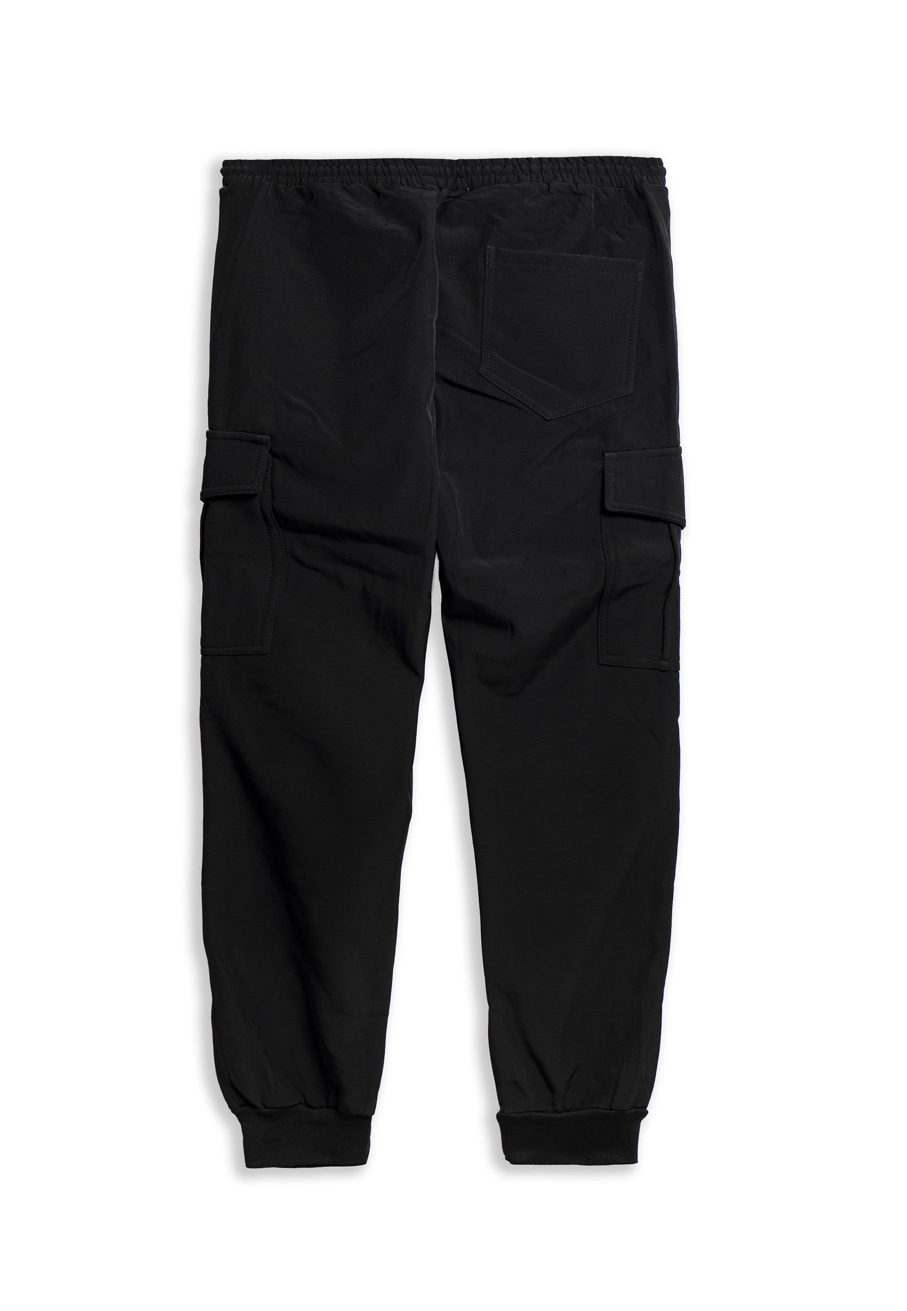 PANTALON NEGRO ASIMETRICAL POCKET CARGO JOGGER