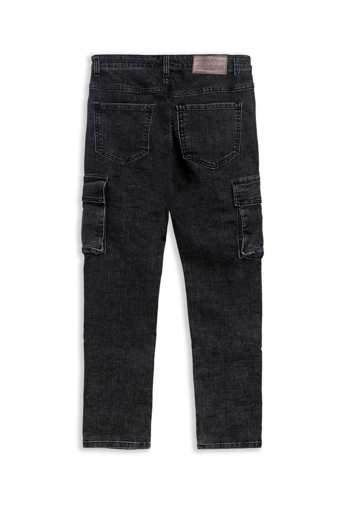 PANTALON NEGRO GASTADO CARGO SKINNY SIDE POCKETS PANT