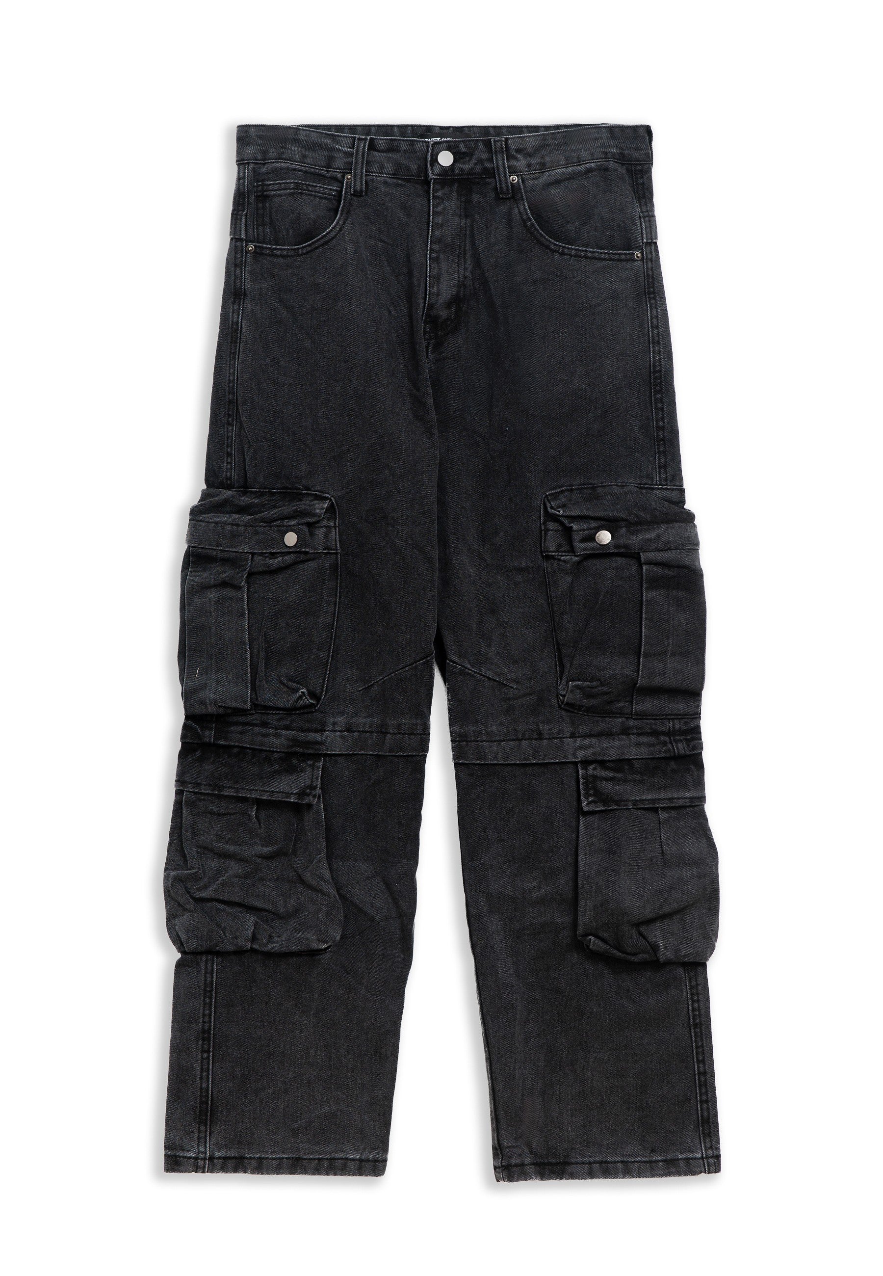 PANTALON NEGRO GASTADO SIDE POCKETS PANTS