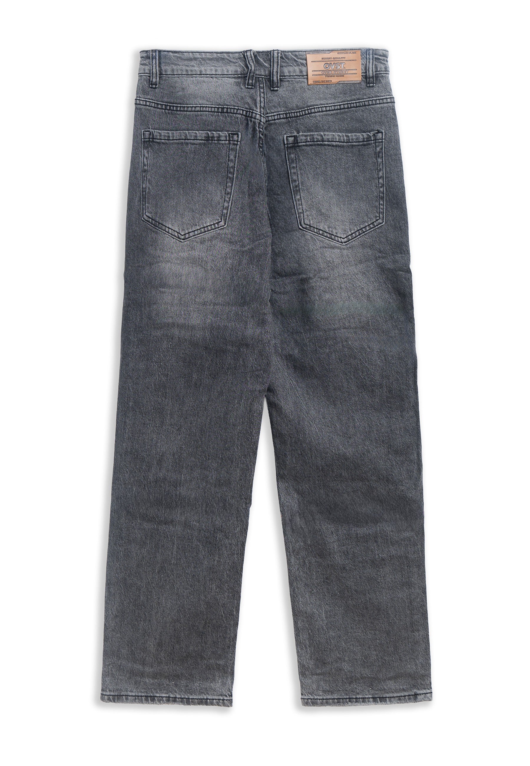 PANTALON NEGRO GASTADO WIDE LEG PANT