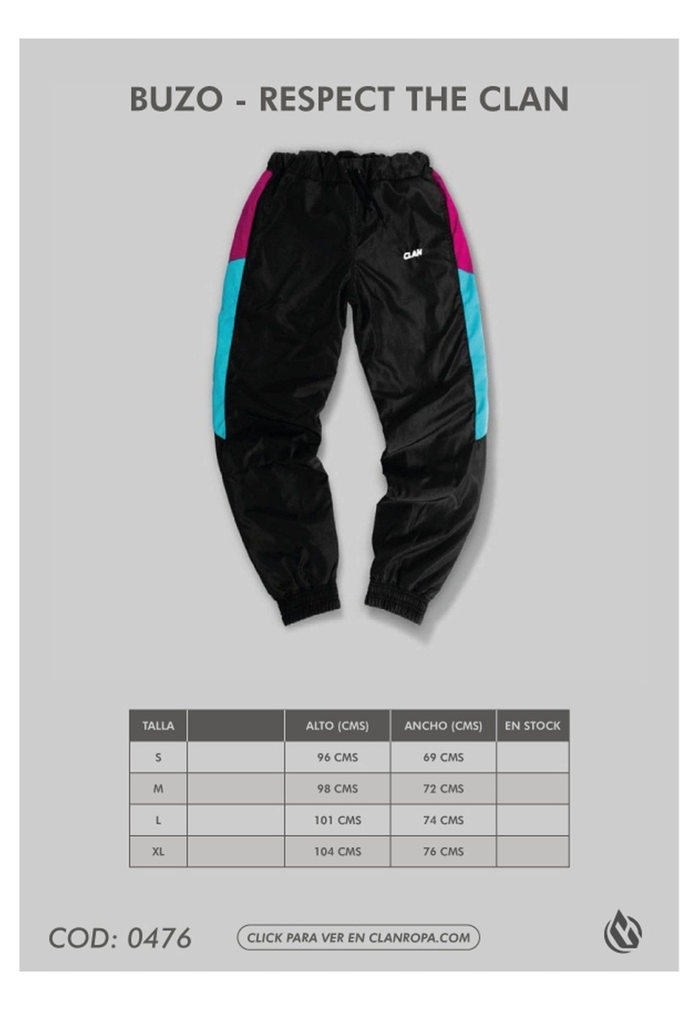 PANTALON NEGRO RESPECT THE CLAN - AREA ZERO