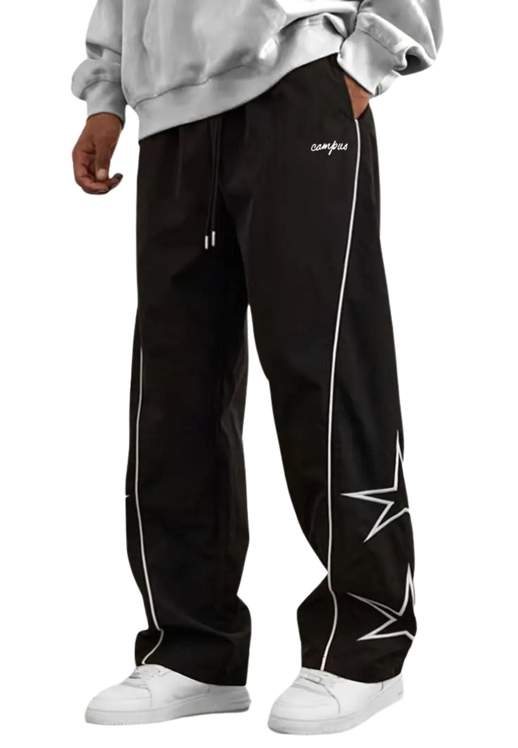 PANTALON NEGRO WIDE LEG STARS PANT - AREA ZERO