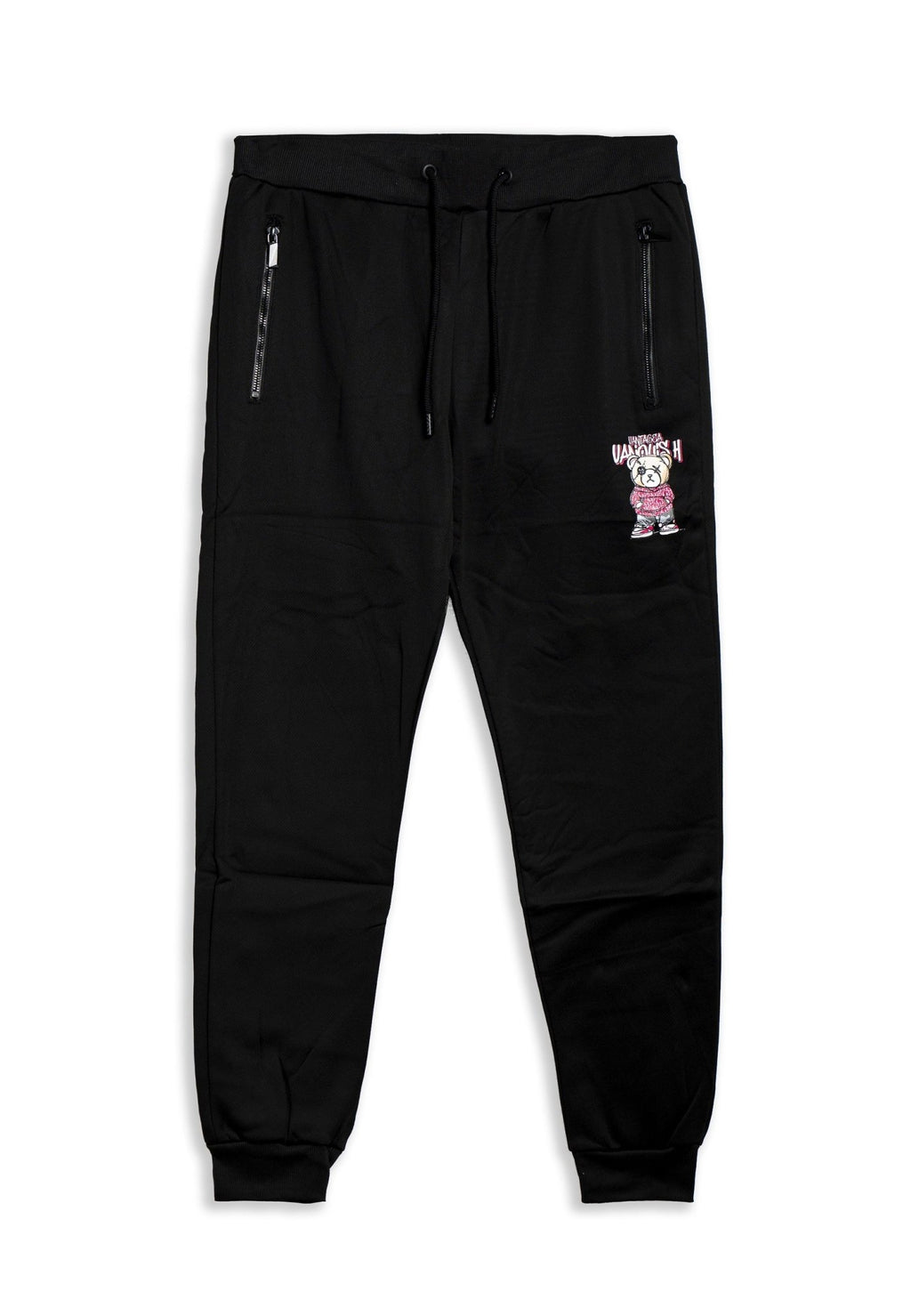 PANTALON NEGRO/ROSA VANQUISH ANGRY BEAR TRACKPANT - AREA ZERO