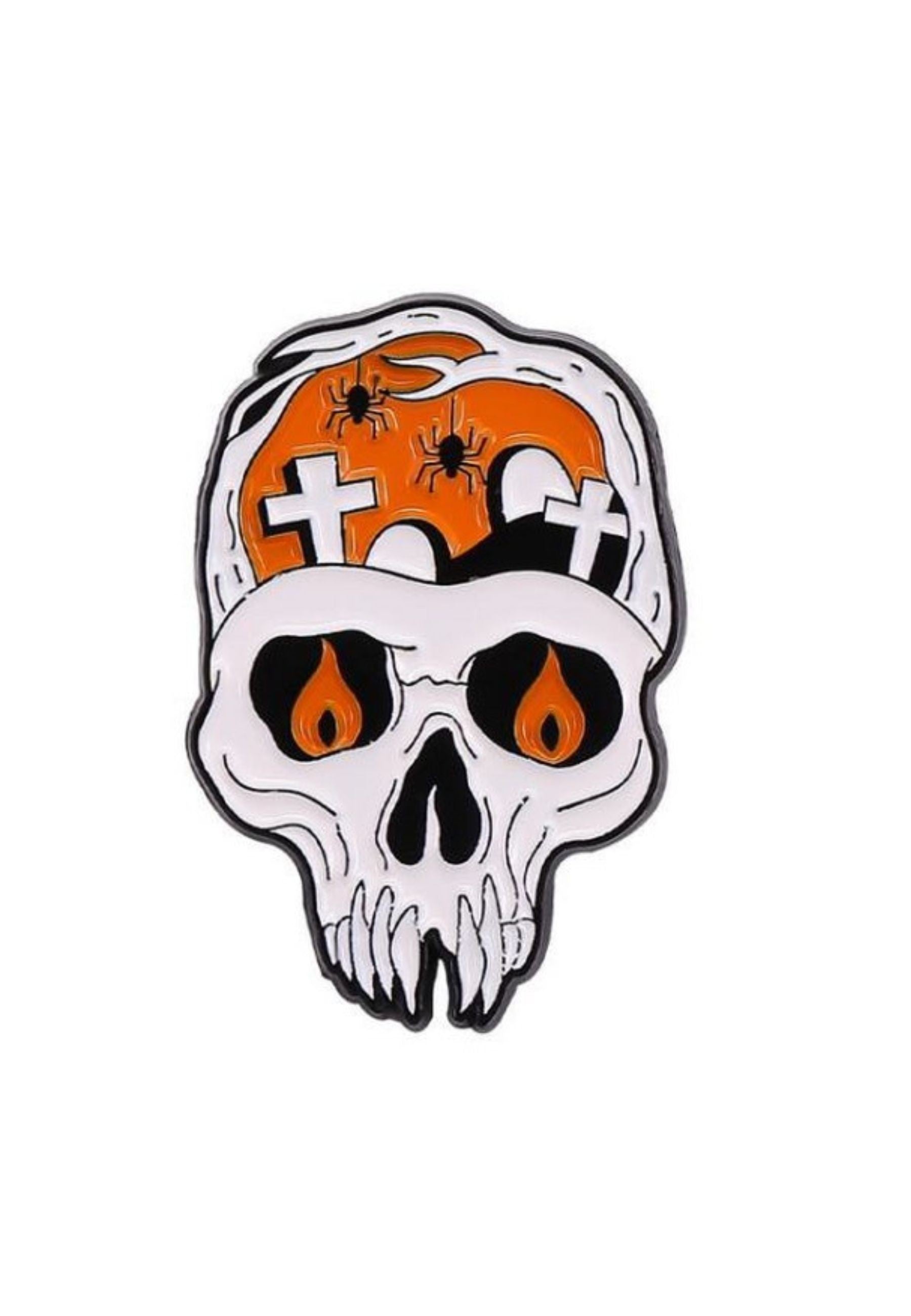PIN CEMENTERY SKULL