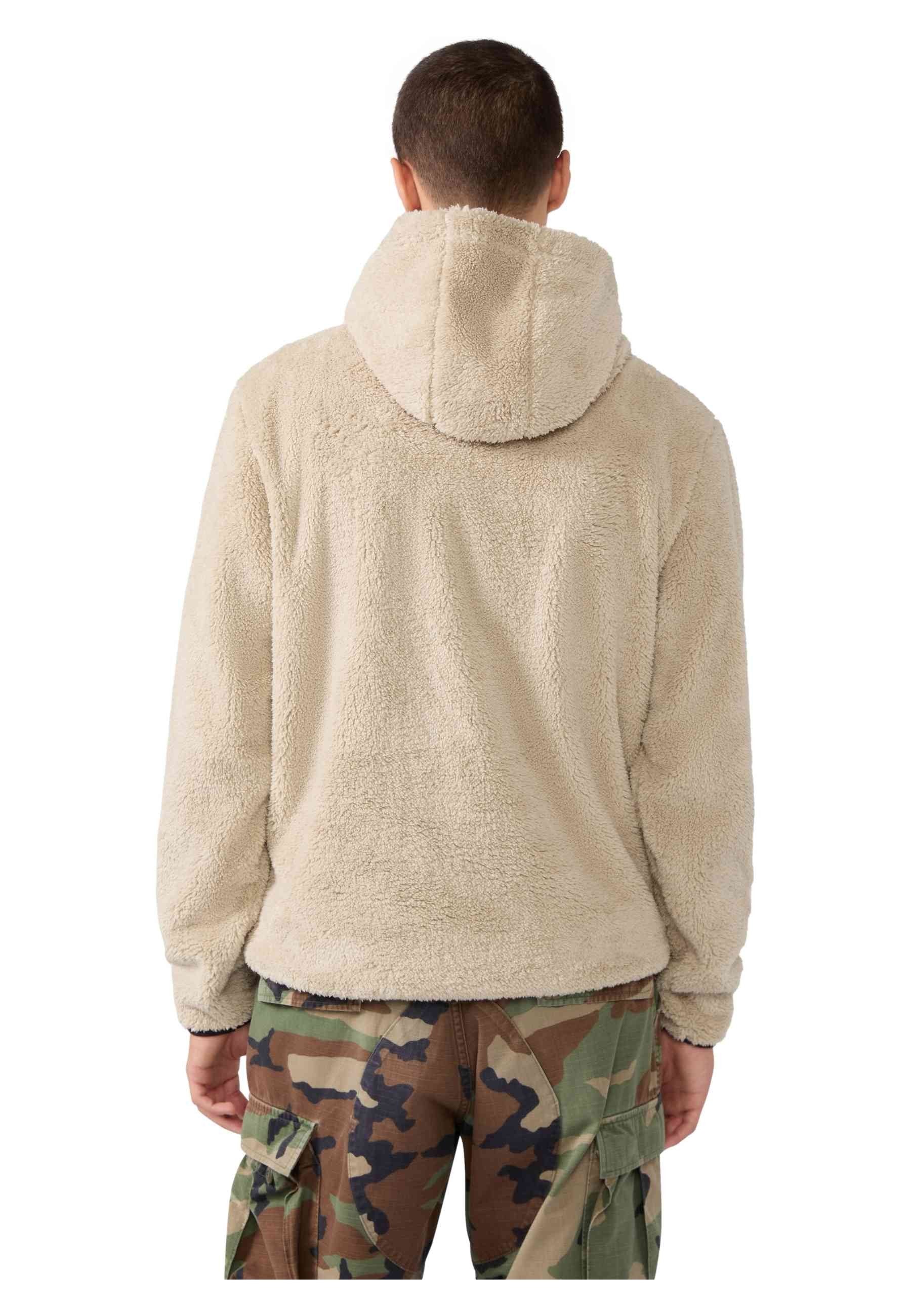 POLAR CHAMPION BEIGE EMBROIDERED LOGO HOODED SHERPA