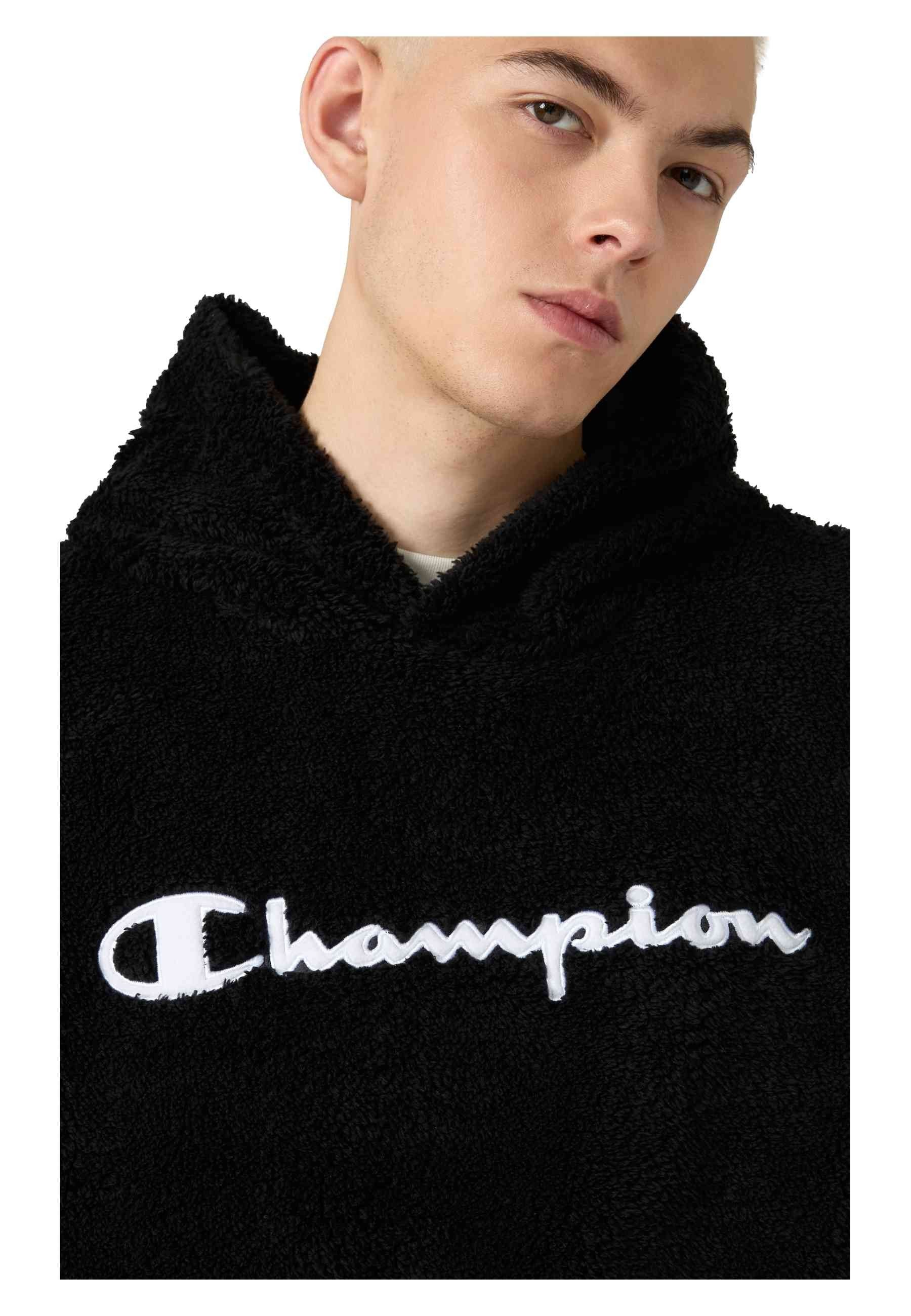 POLAR CHAMPION NEGRO EMBROIDERED LOGO HOODED SHERPA