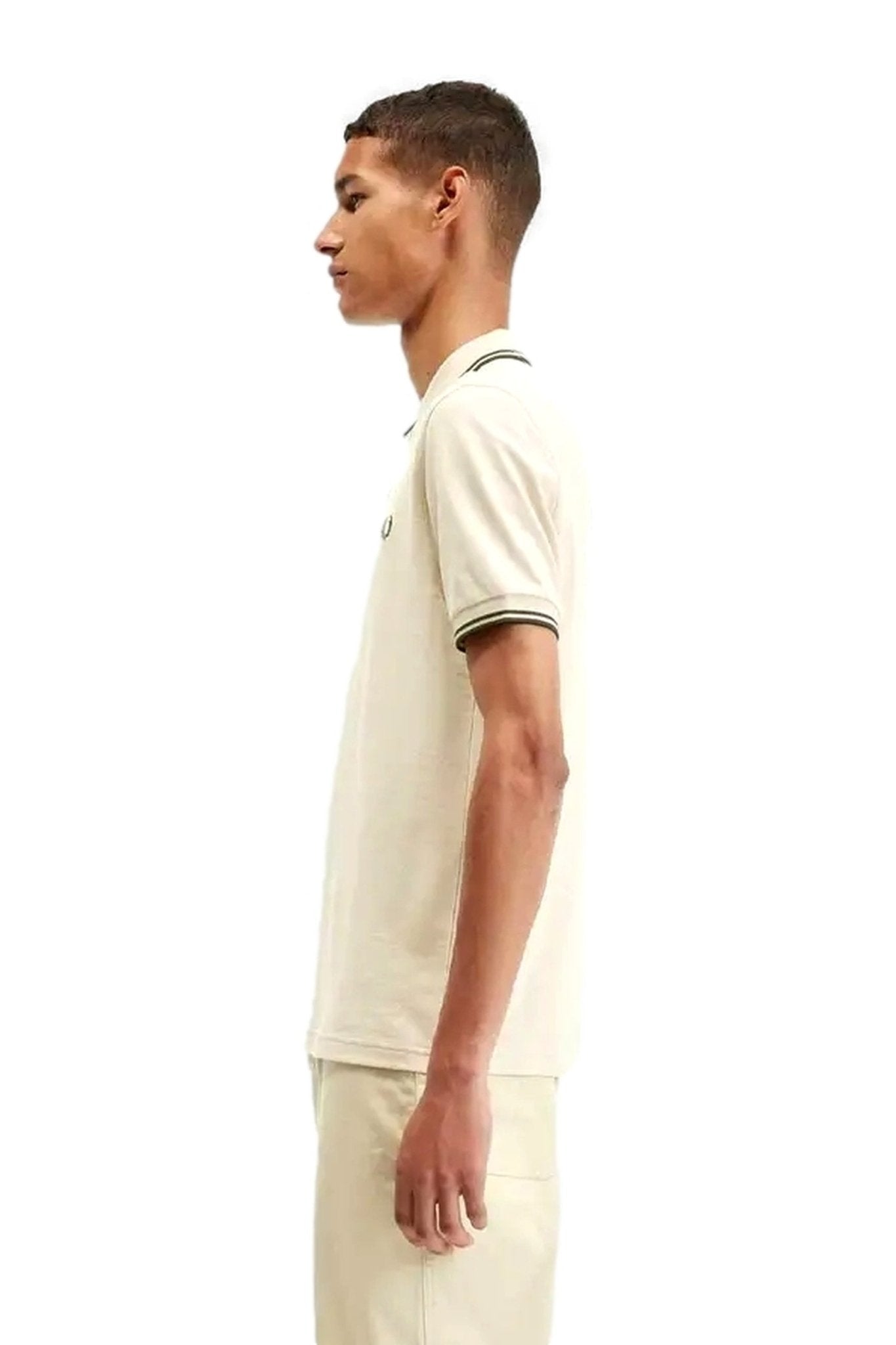 POLO FRED PERRY BEIGE BACK GRAPHIC POLO SHIRT - AREA ZERO