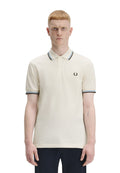 POLO FRED PERRY BEIGE/AZUL-NEGRO TWIN TIPPED SHIRT
