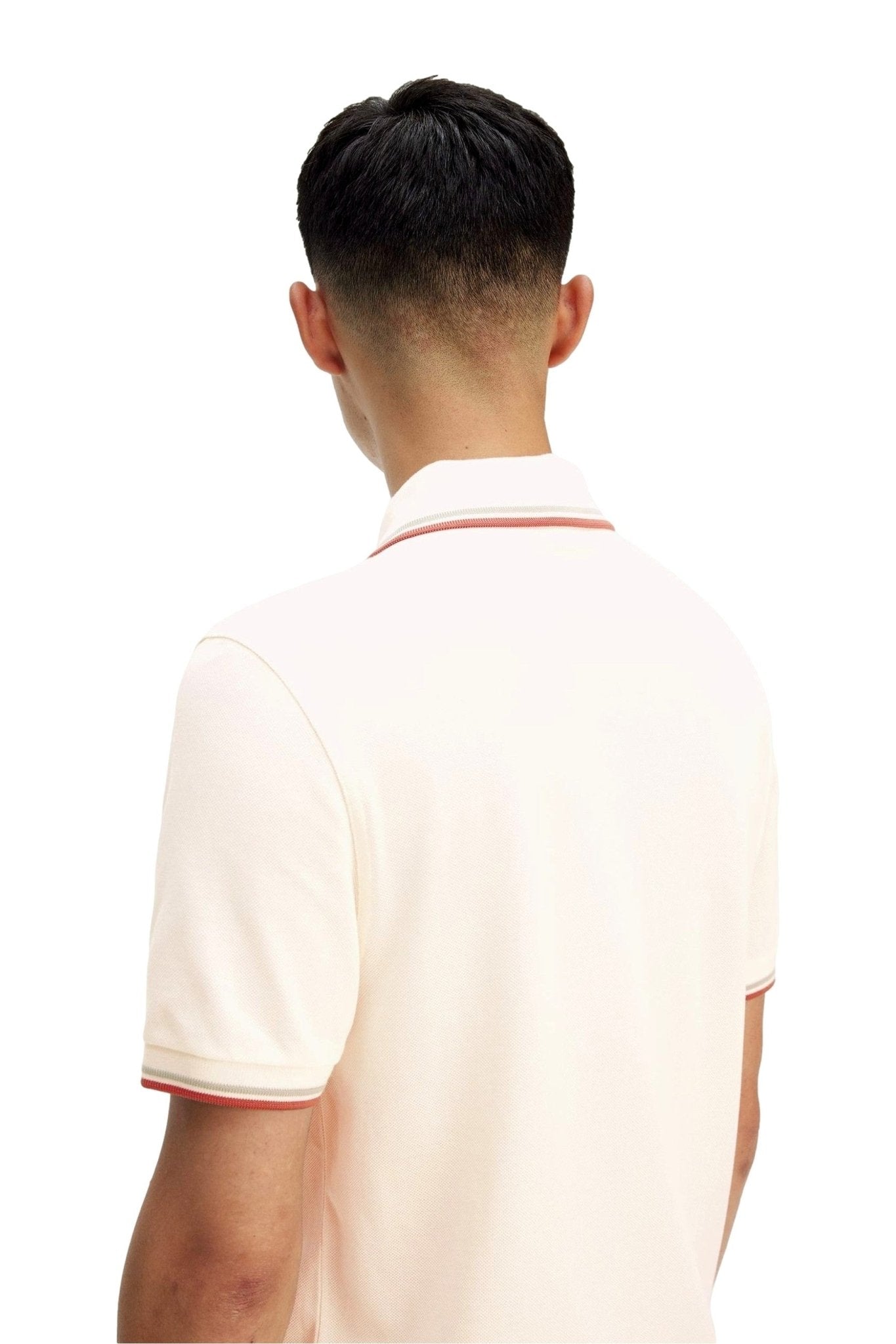 POLO FRED PERRY BEIGE/AZUL TWIN TIPPED SHIRT - AREA ZERO