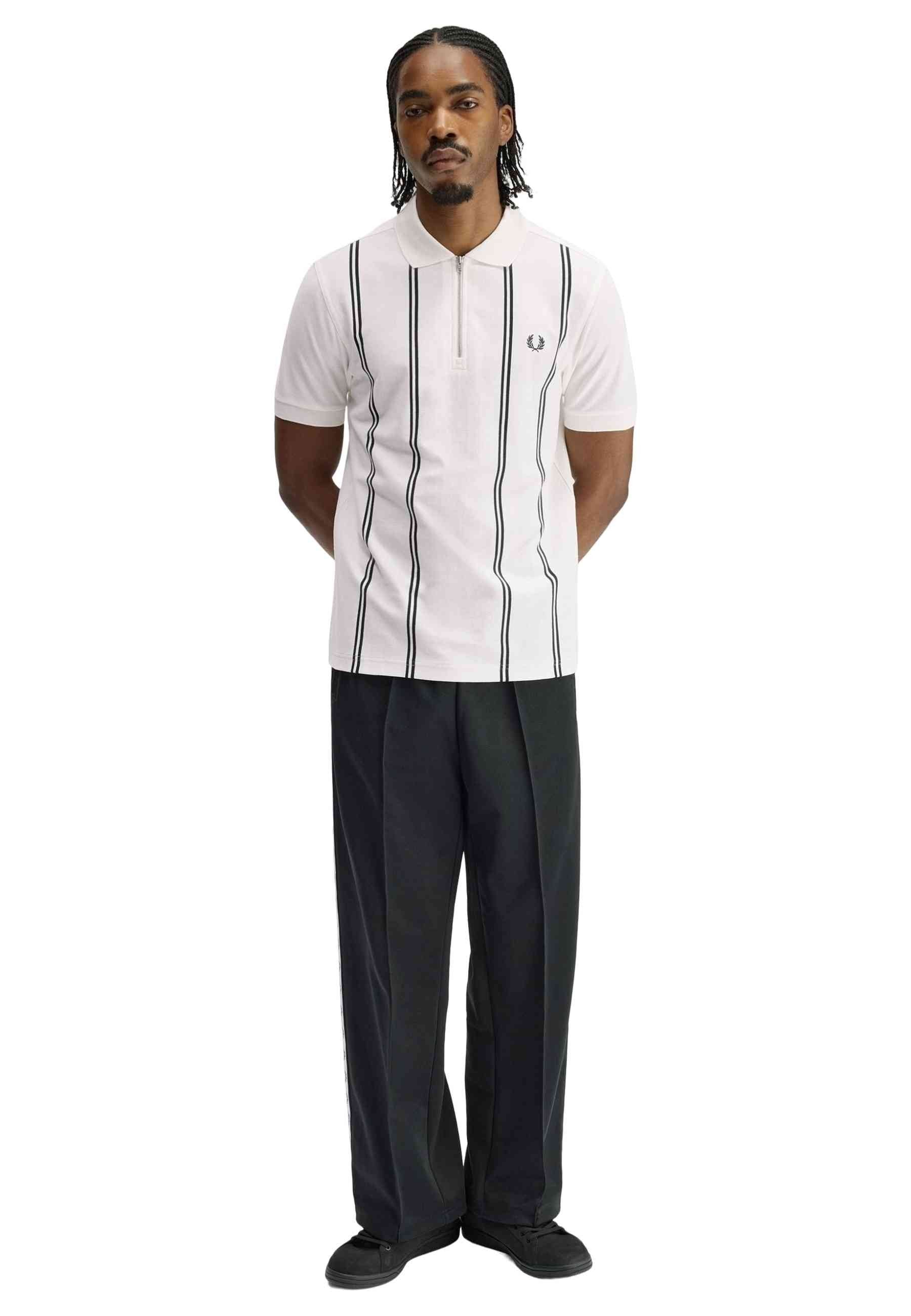 POLO FRED PERRY BLANCO VERTICAL STRIPE POLO SHIRT
