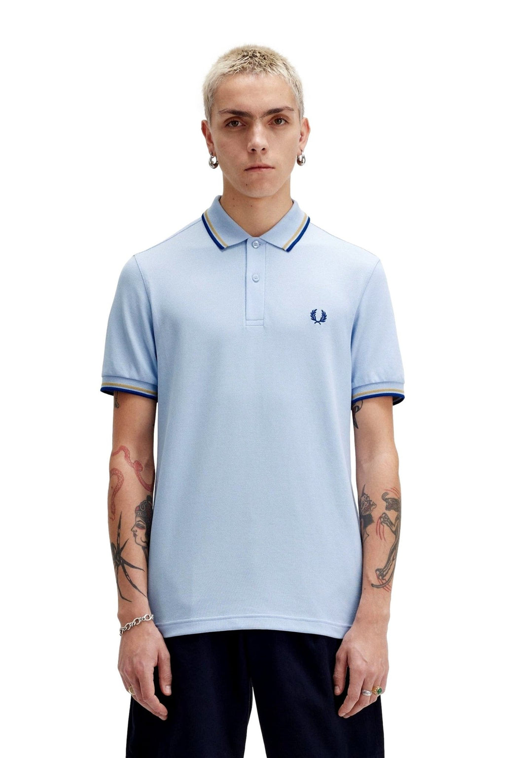 POLO FRED PERRY CELESTE X51 TWIN TIPPED SHIRT - AREA ZERO