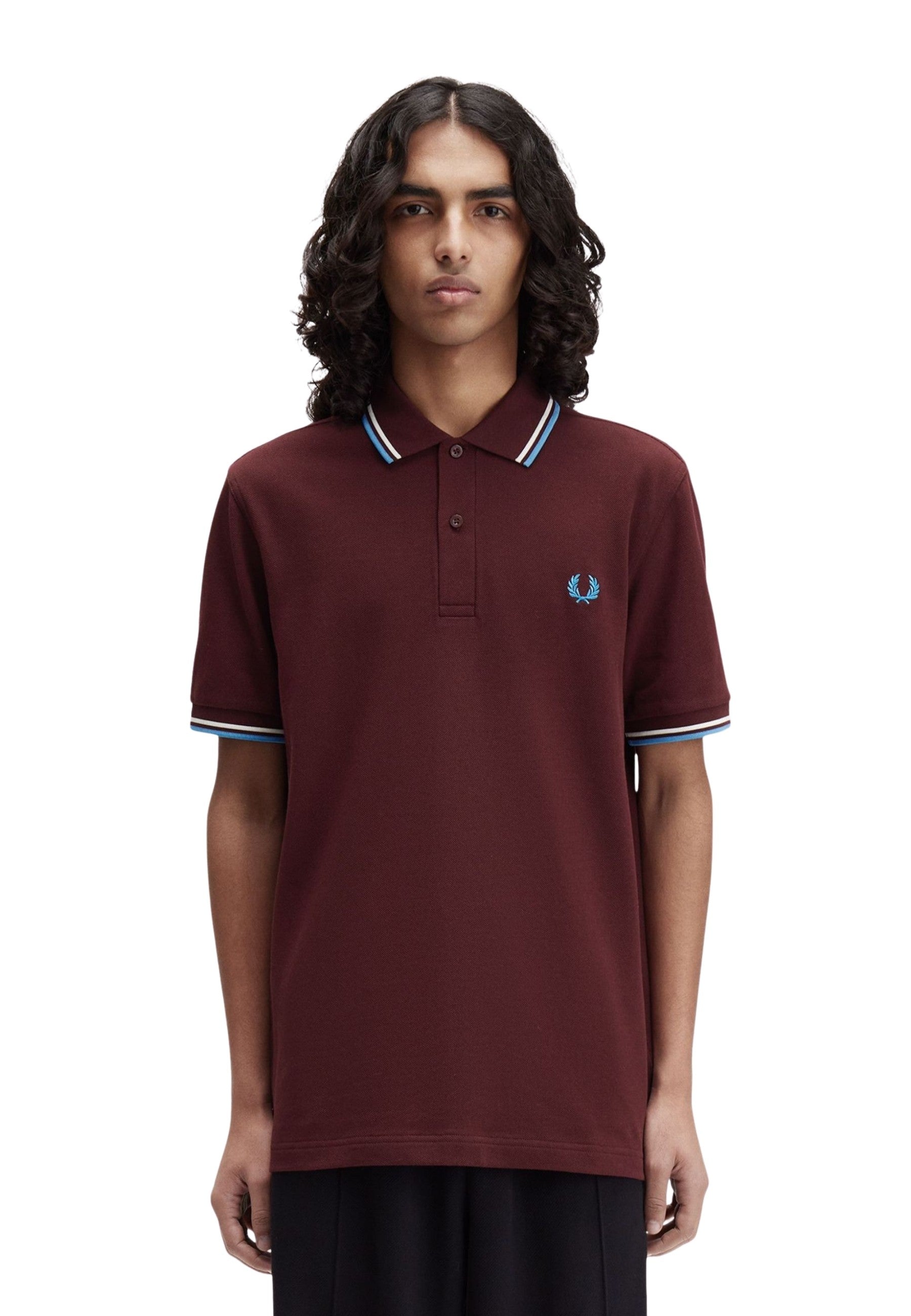 POLO FRED PERRY GRANATE Z63 TWIN TIPPED SHIRT