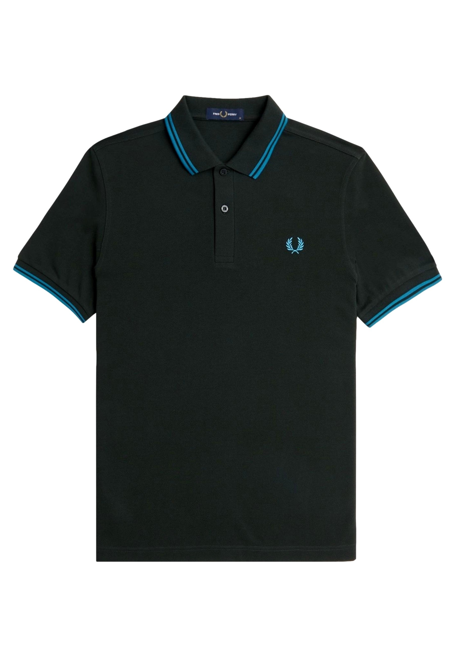 POLO FRED PERRY MARINO/VERDE TWIN TIPPED SHIRT