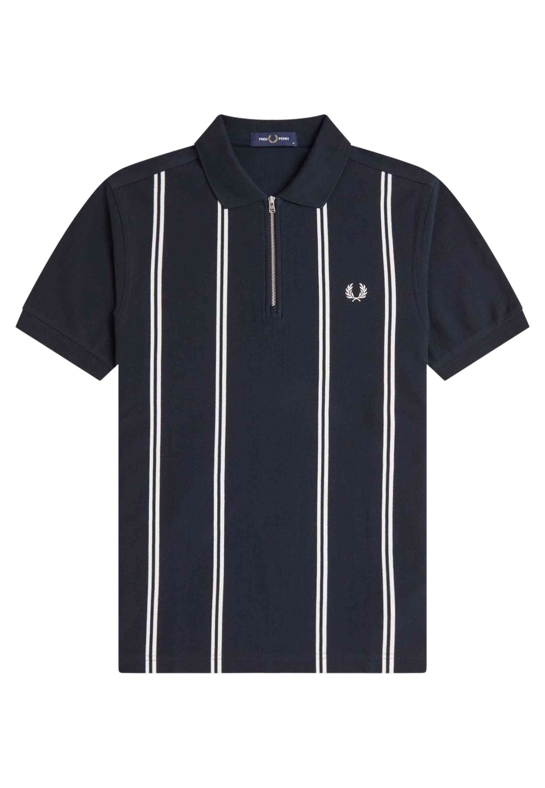 POLO FRED PERRY MARINO VERTICAL STRIPE POLO SHIRT
