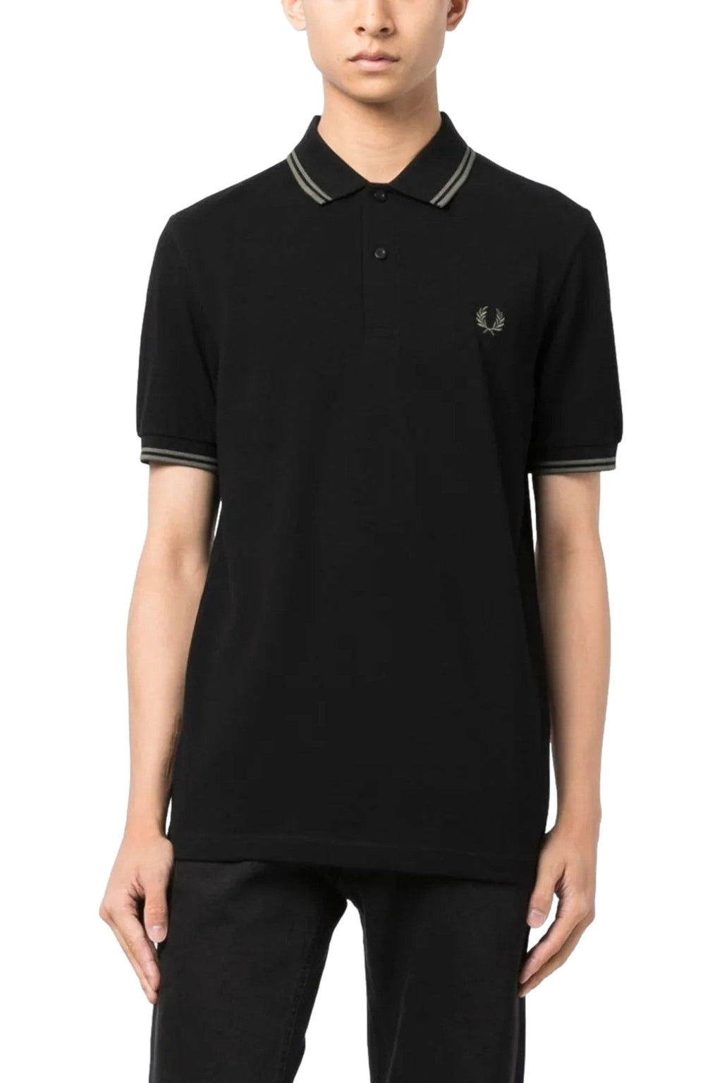POLO FRED PERRY NEGRO 3D GRAPHIC LAUREL SHIRT - AREA ZERO