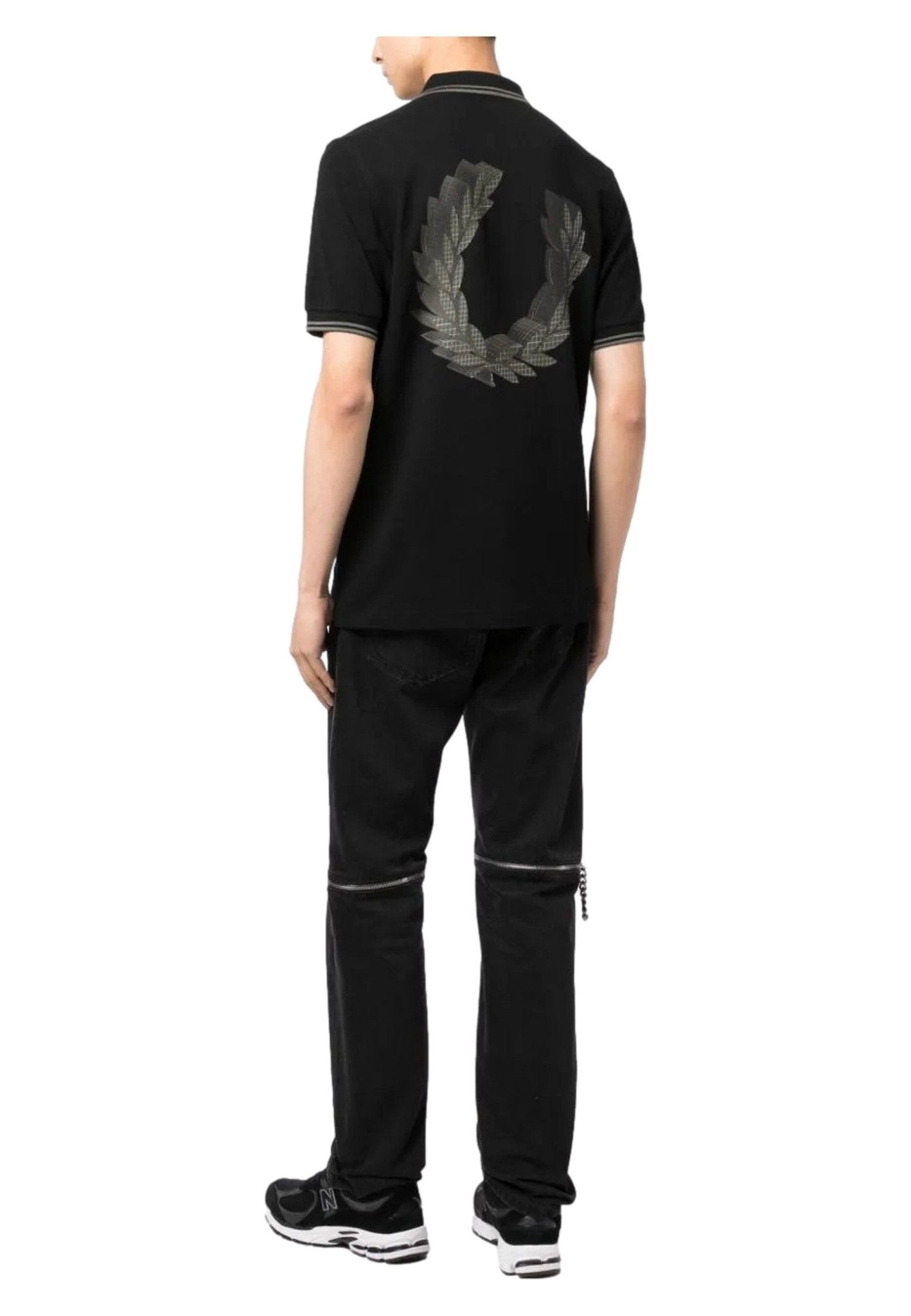 POLO FRED PERRY NEGRO 3D GRAPHIC LAUREL SHIRT - AREA ZERO
